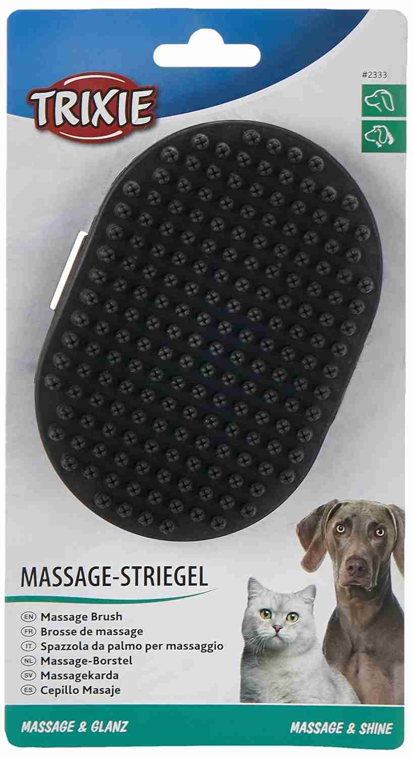 Trixie Massage Brush with Hand-Loop, Rubber, 9x13 cm