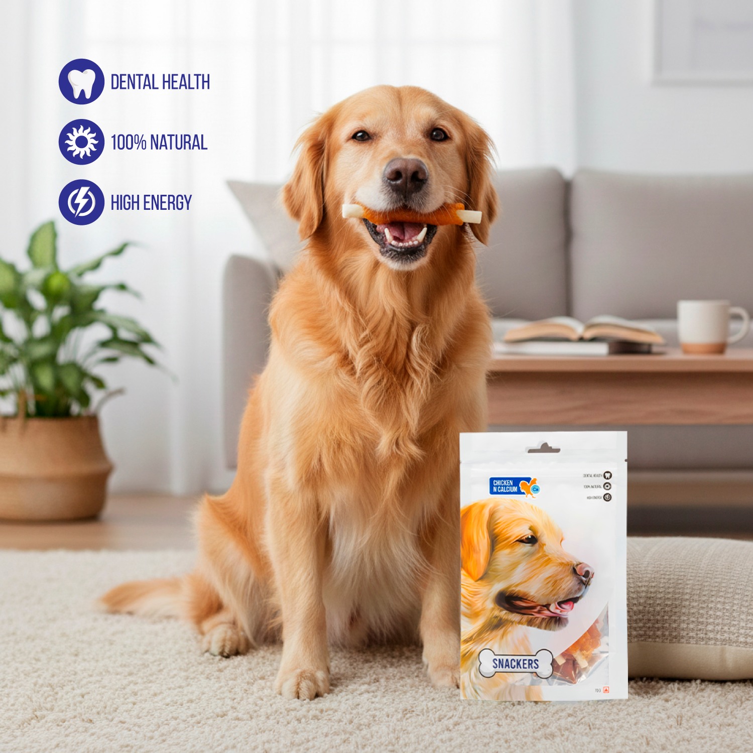 Snackers Chicken N Calcium Dog Treats, 70 g