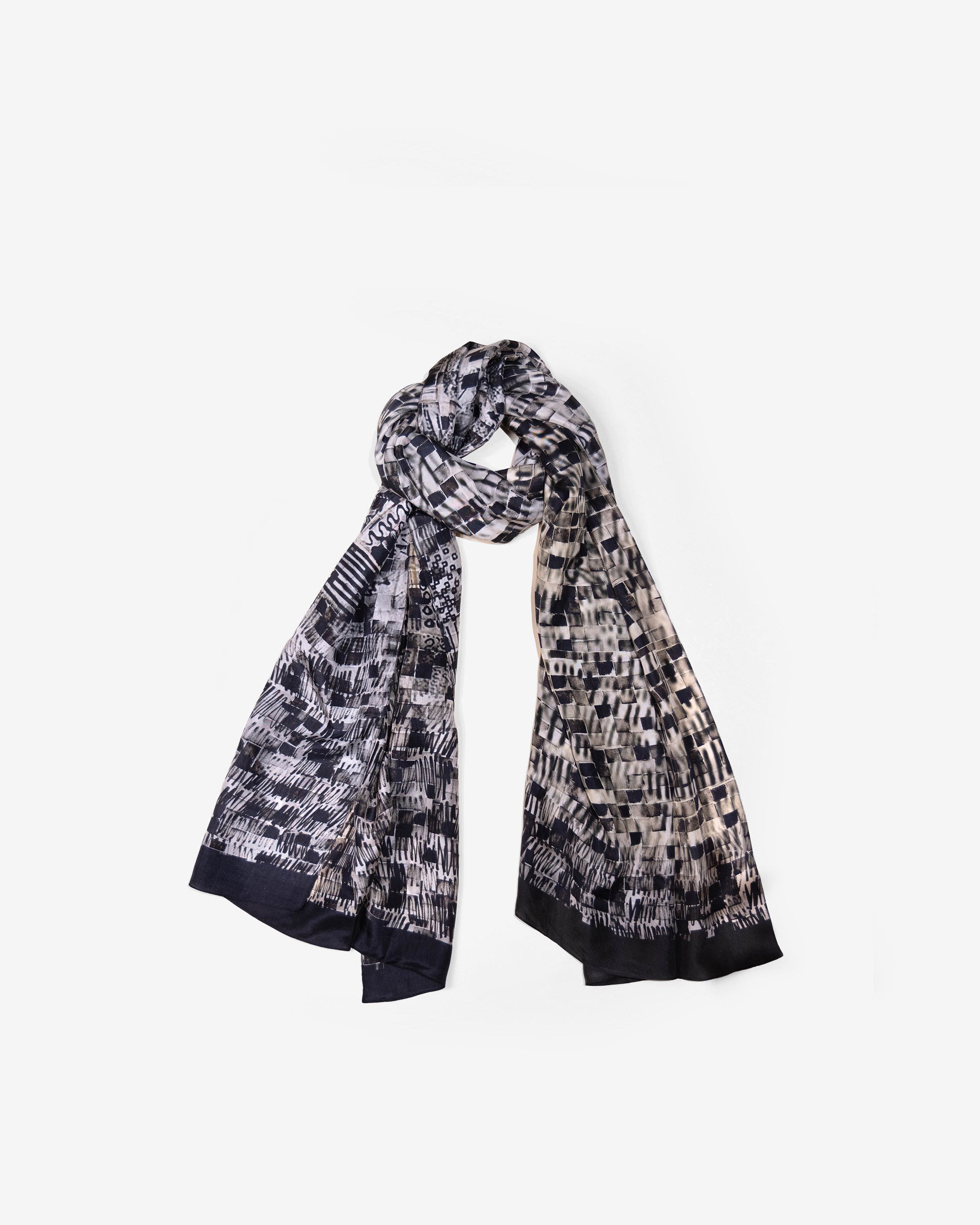 Monochrome Metropolis Silk Scarf