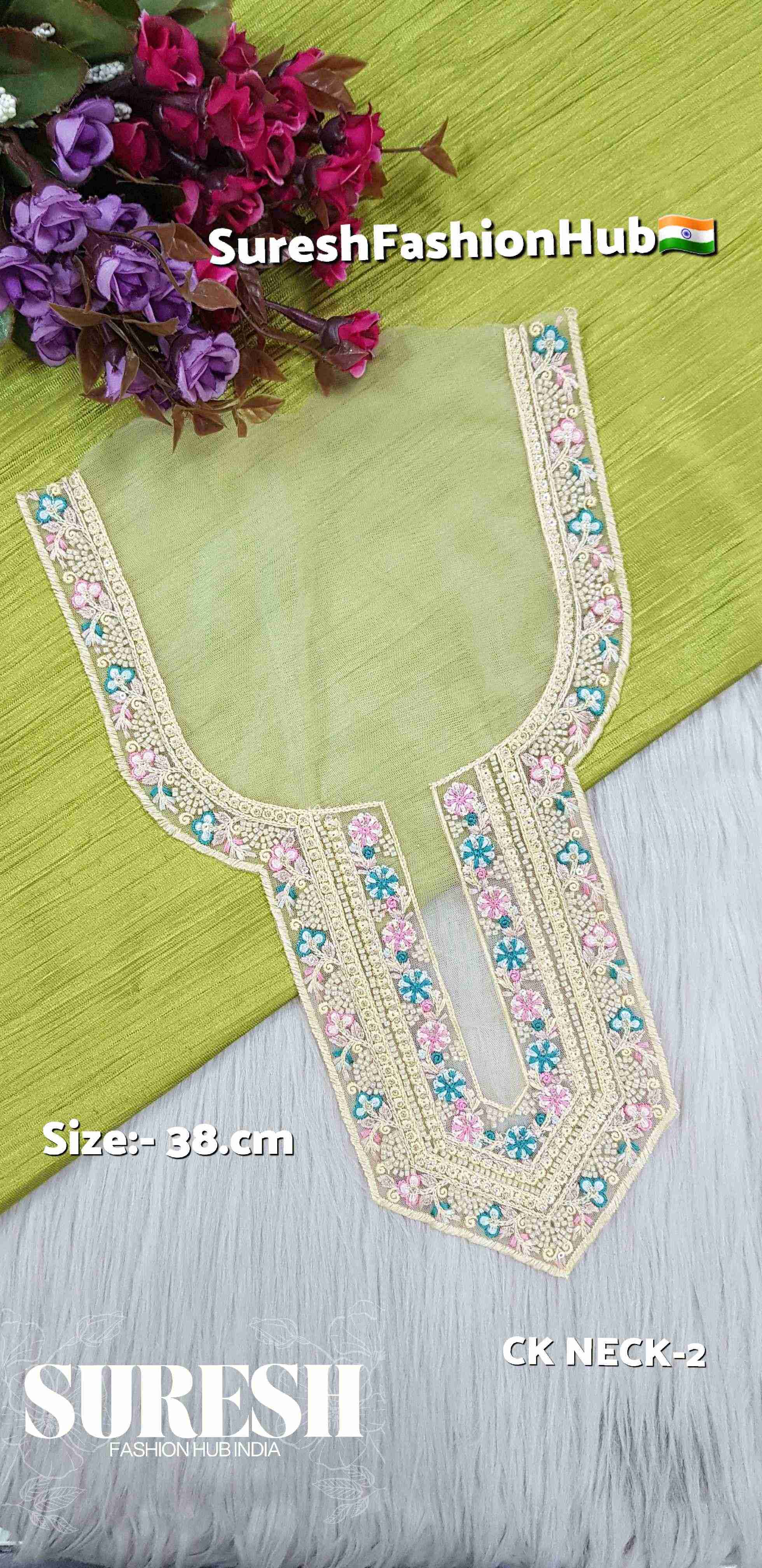 Sunlit Charm Cutdana Neck – Yellow | CK NECK-2