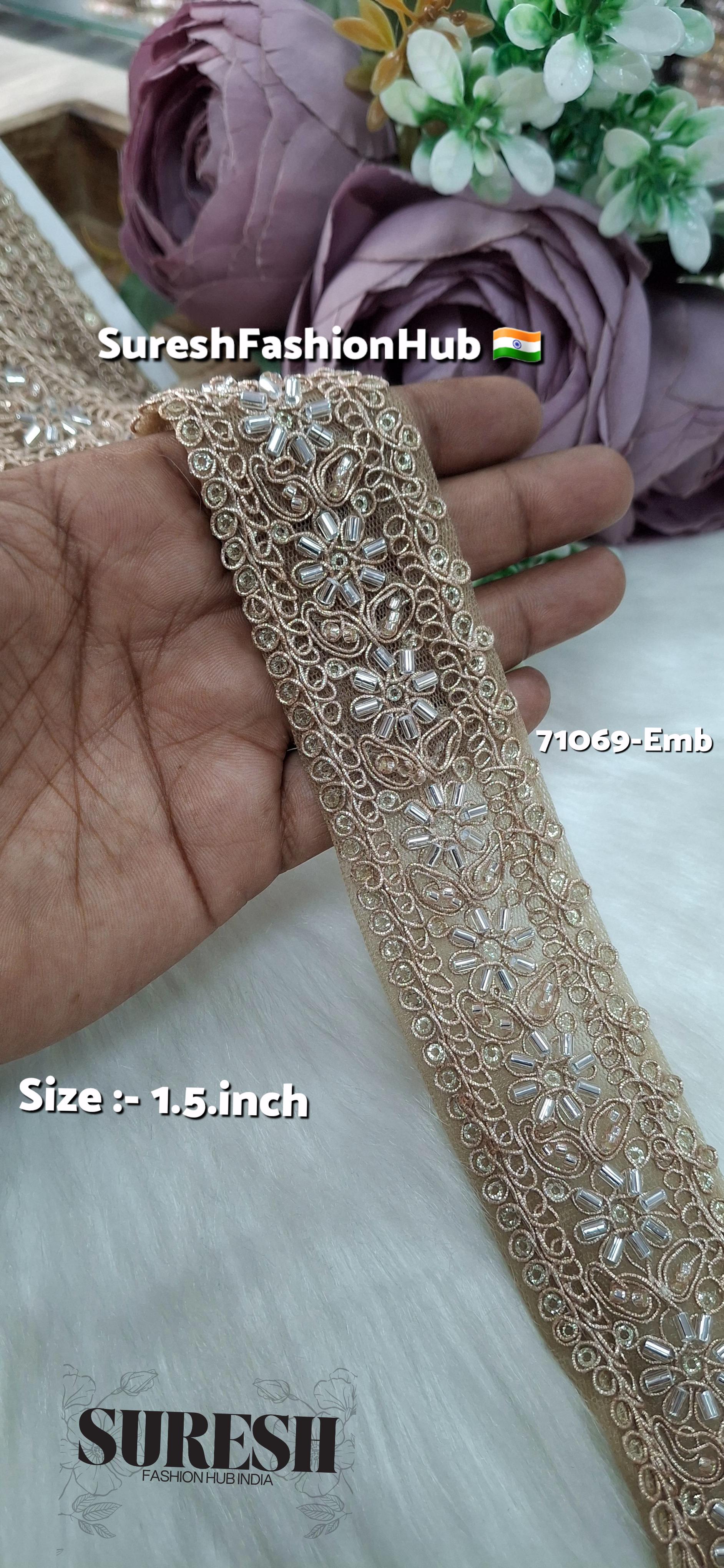 Rose Glow Embroidery Border Lace