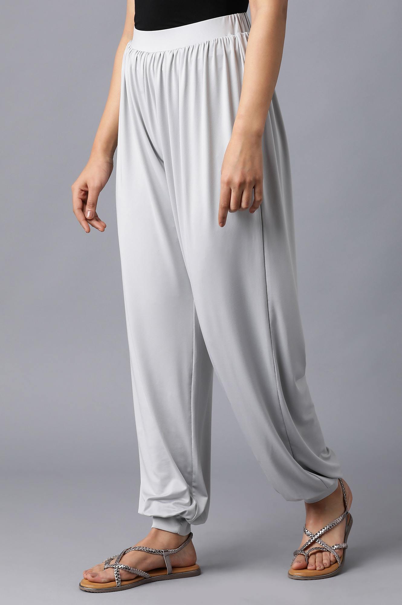 Silver Flared Harem Pants