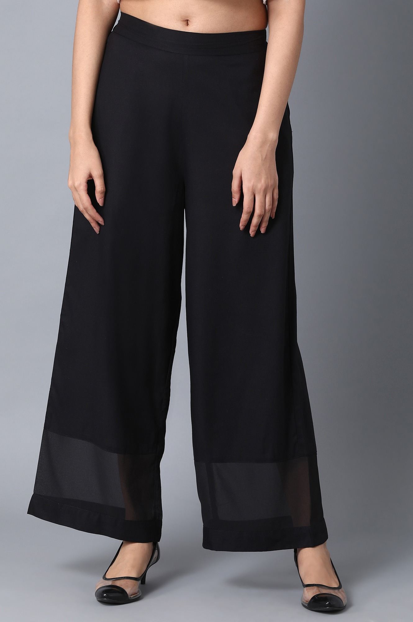 Pink Crepe Straight Palazzo