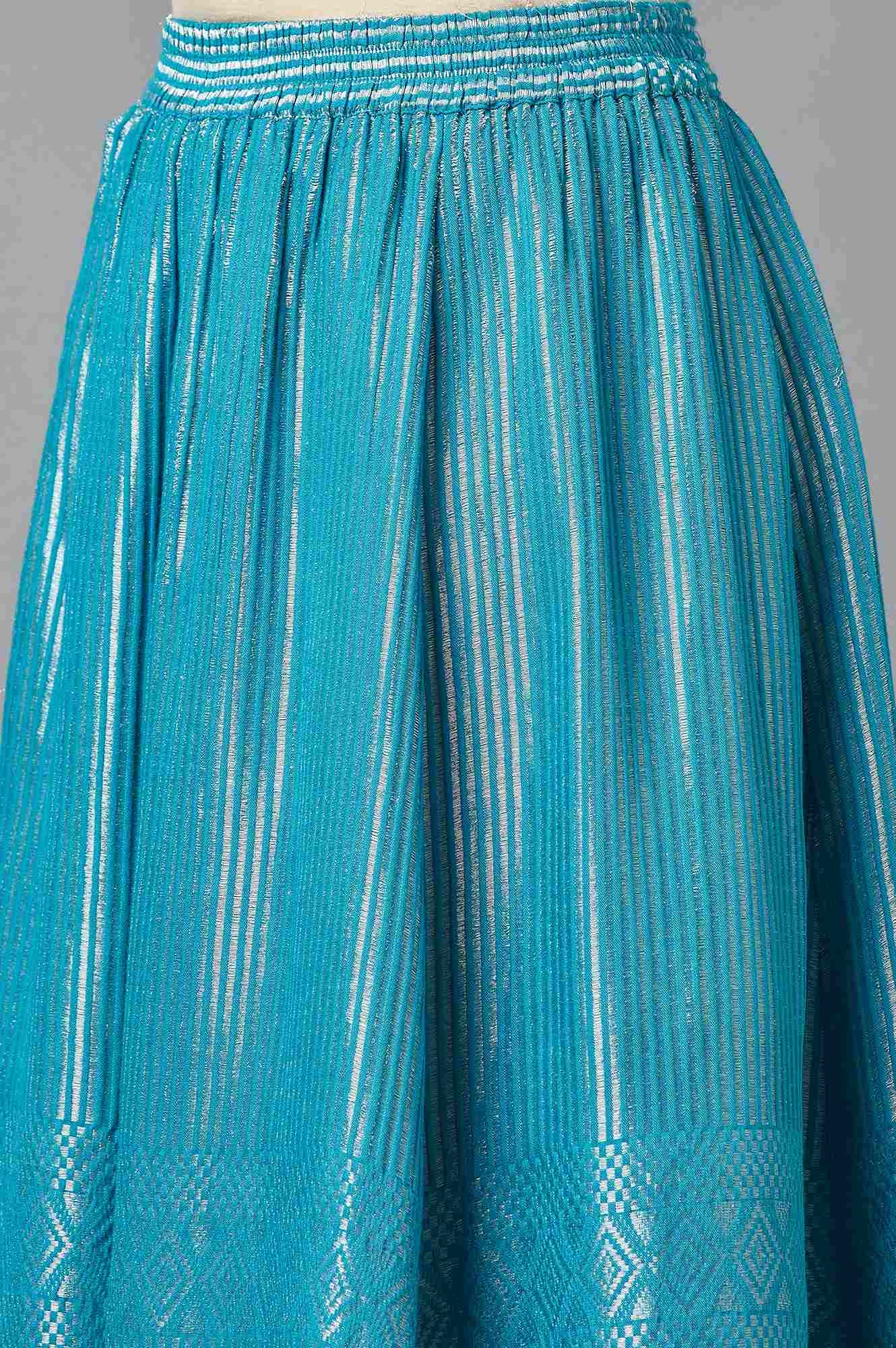 Elleven | Turquoise Dobby Print Skirt 5