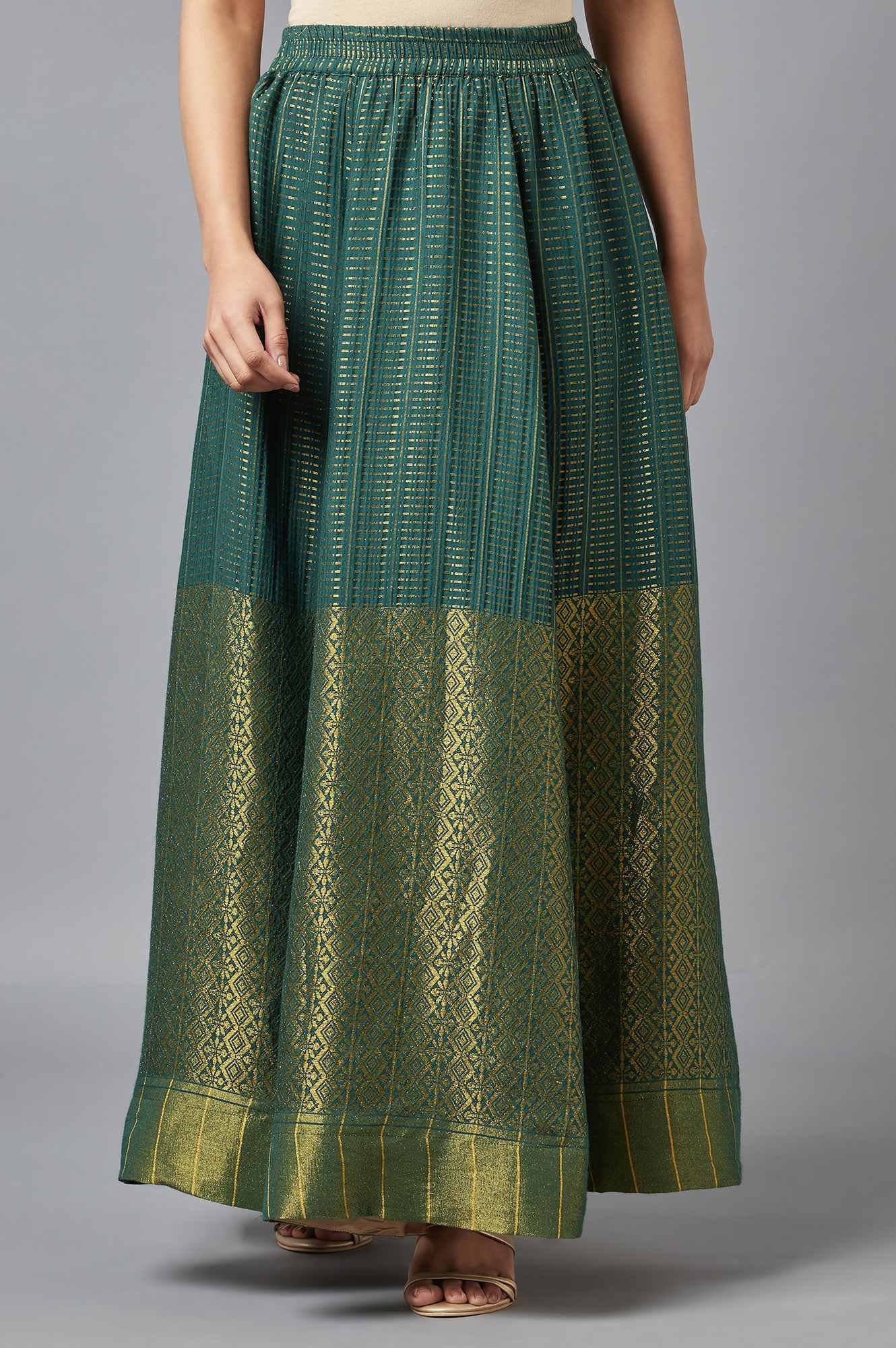 Elleven | Green Dobby Print Skirt 0