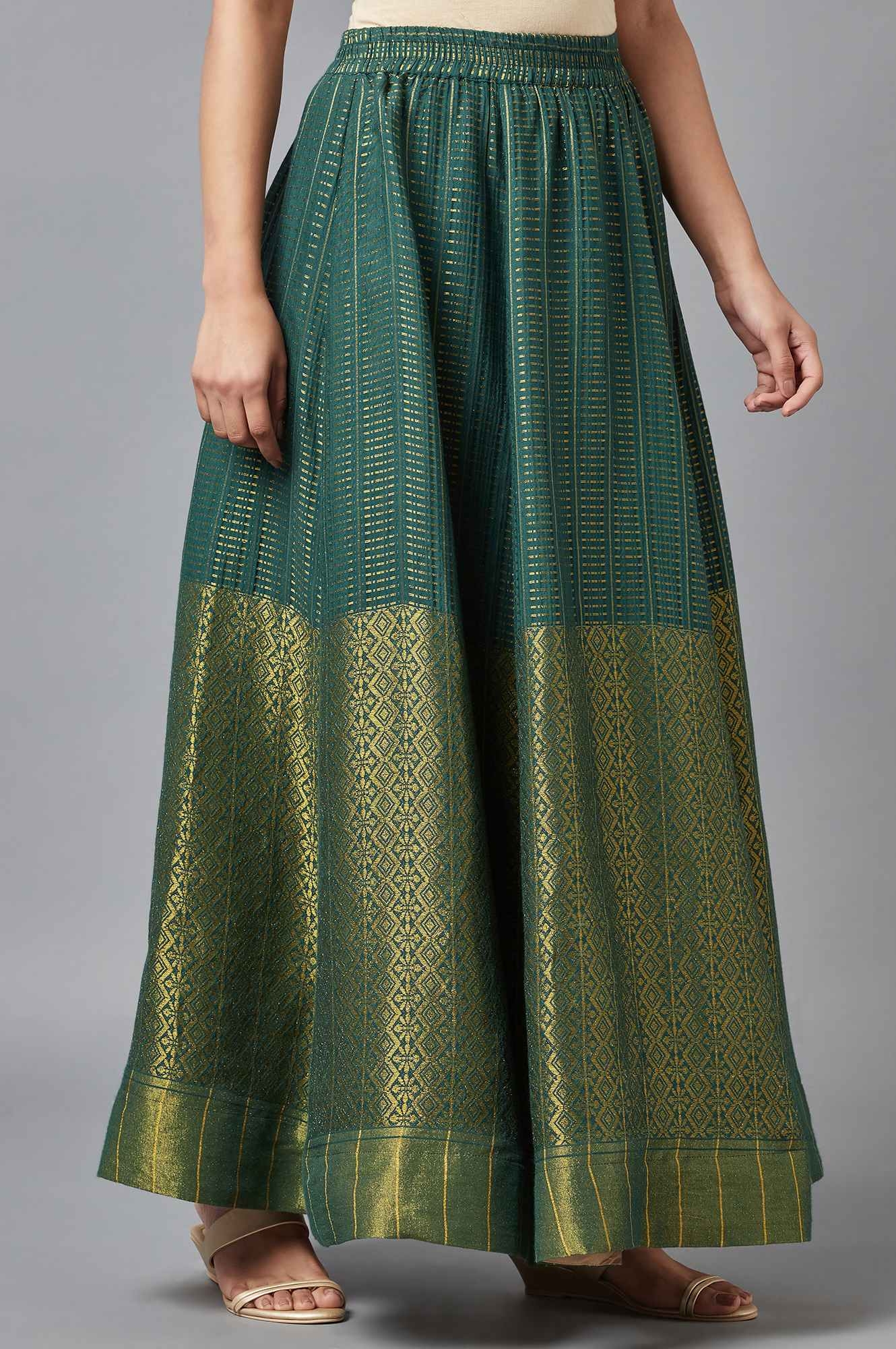Elleven | Green Dobby Print Skirt 3