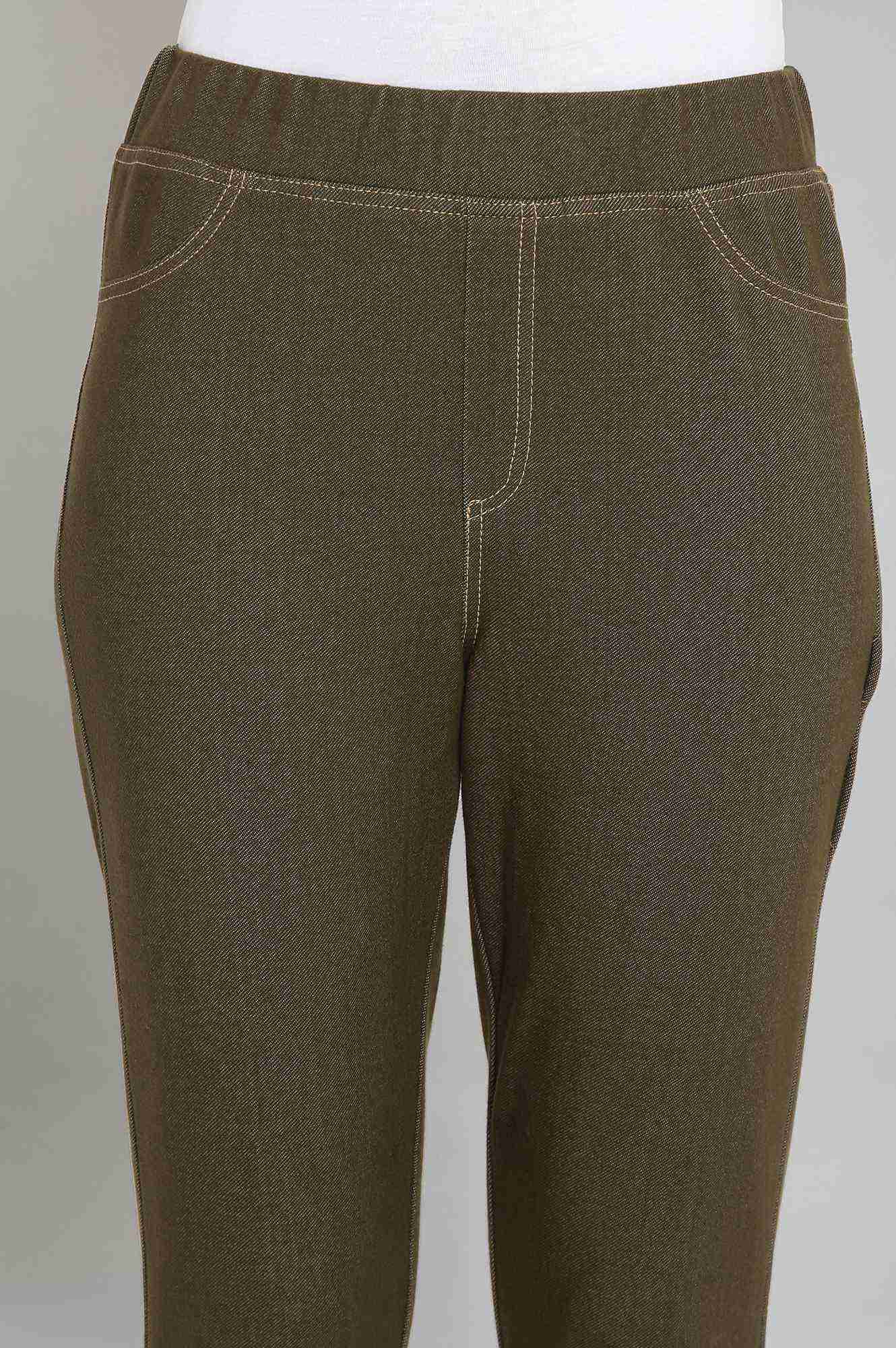 Olive Green Straight Jegging