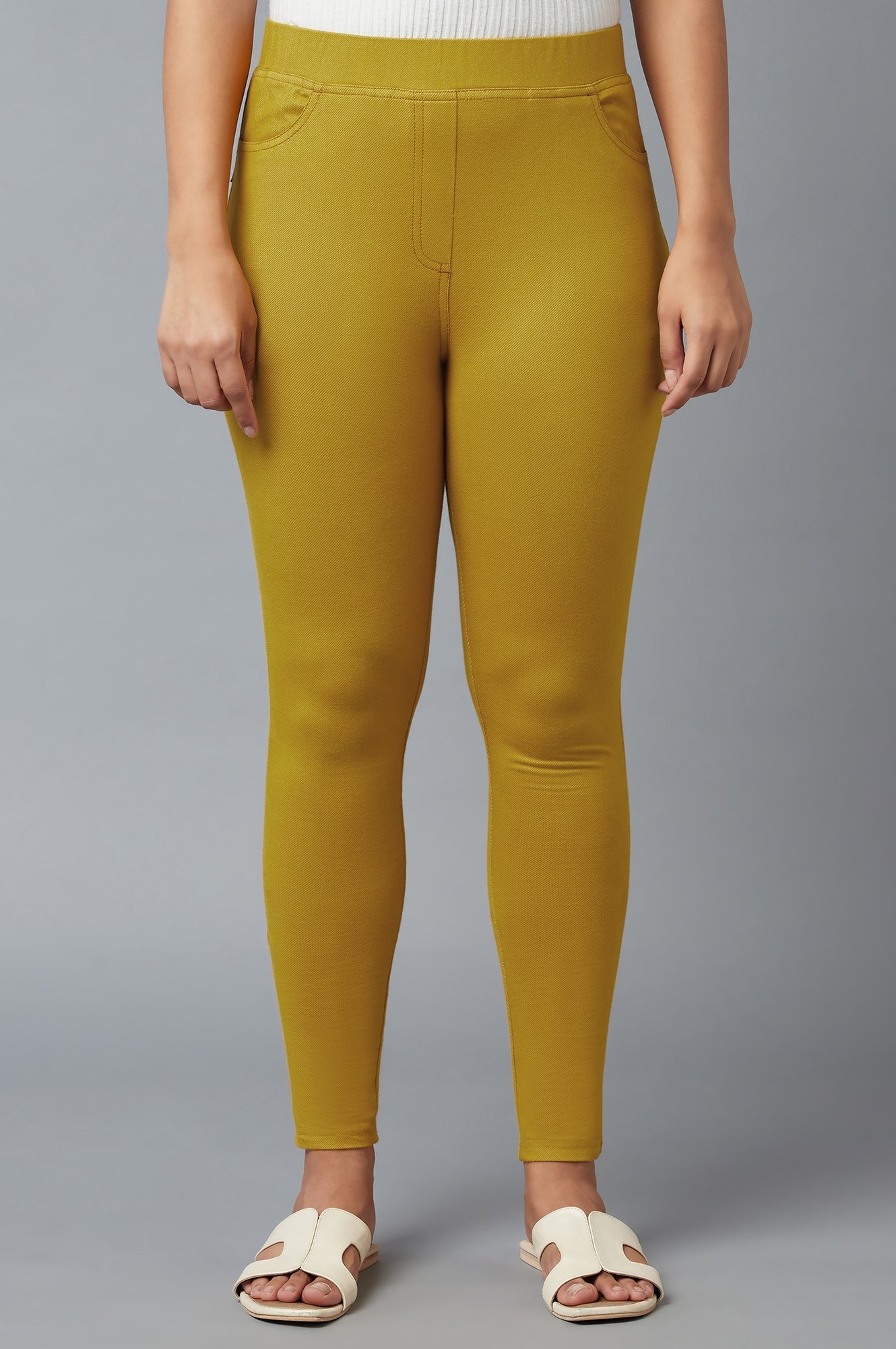 Elleven | Yellow Yarn-Dyed Knitted Jeggings 0