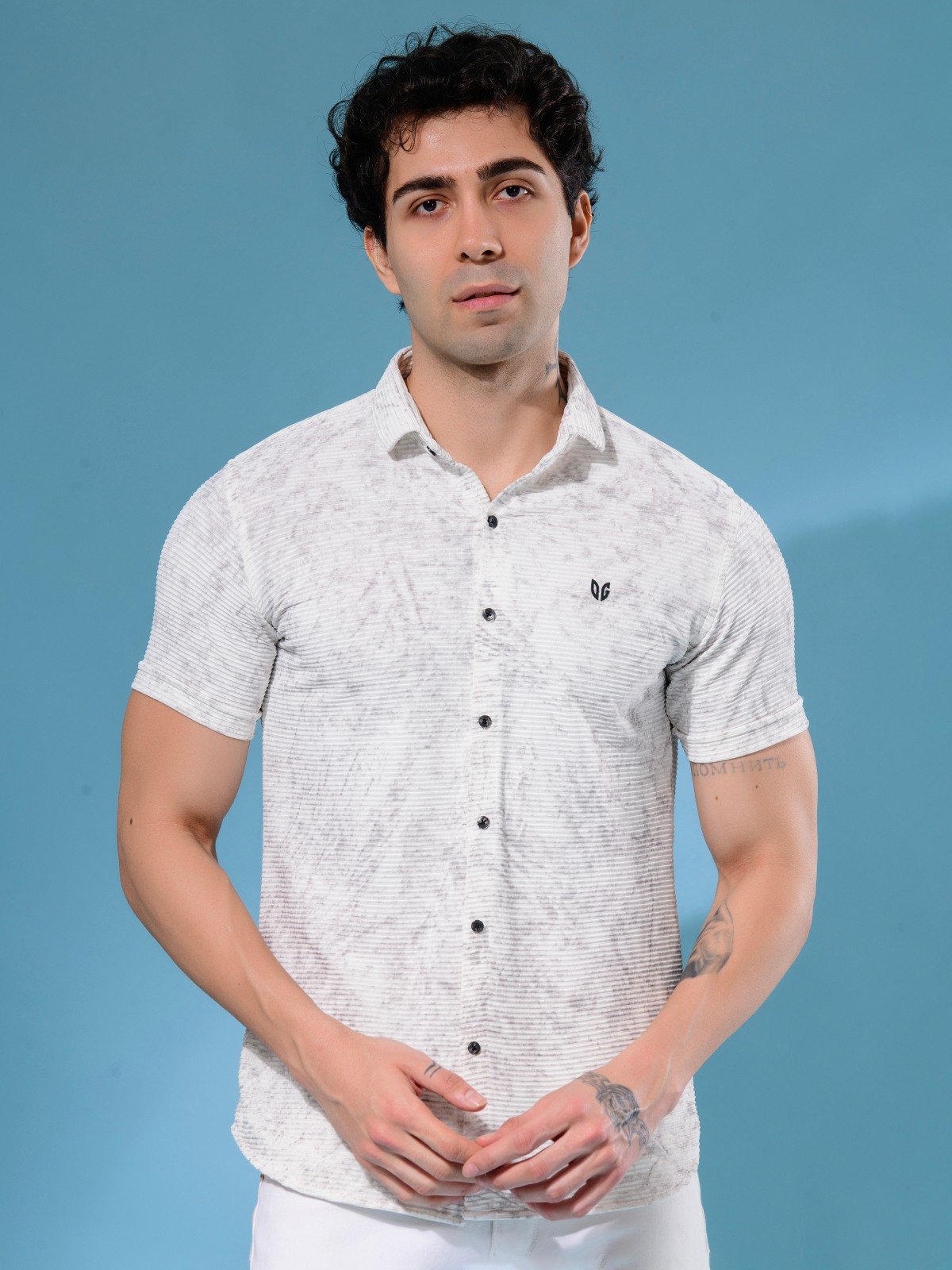 ALBION MENS OLDGARAGE 2 (WHITE) SHIRT