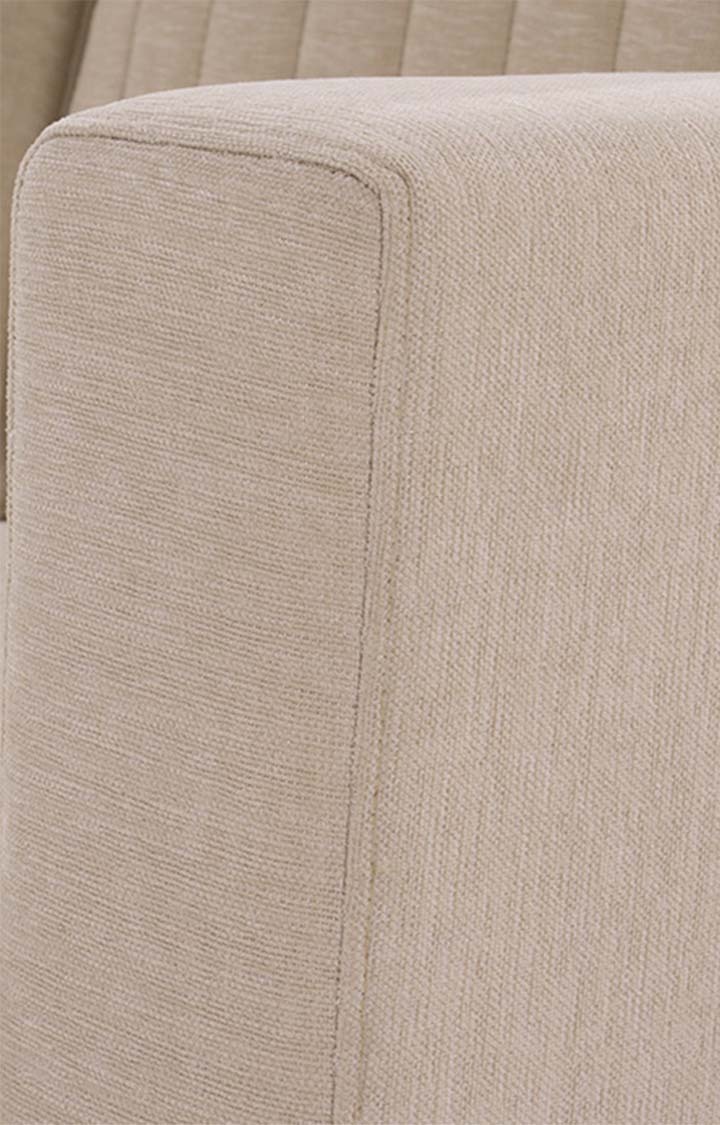 neudot Roman Sofa for Living Room |1 Person Sofa|Premium Fabric with Cushioned Armrest | Solid Wood Frame|1 Seater in Neo Beige Color