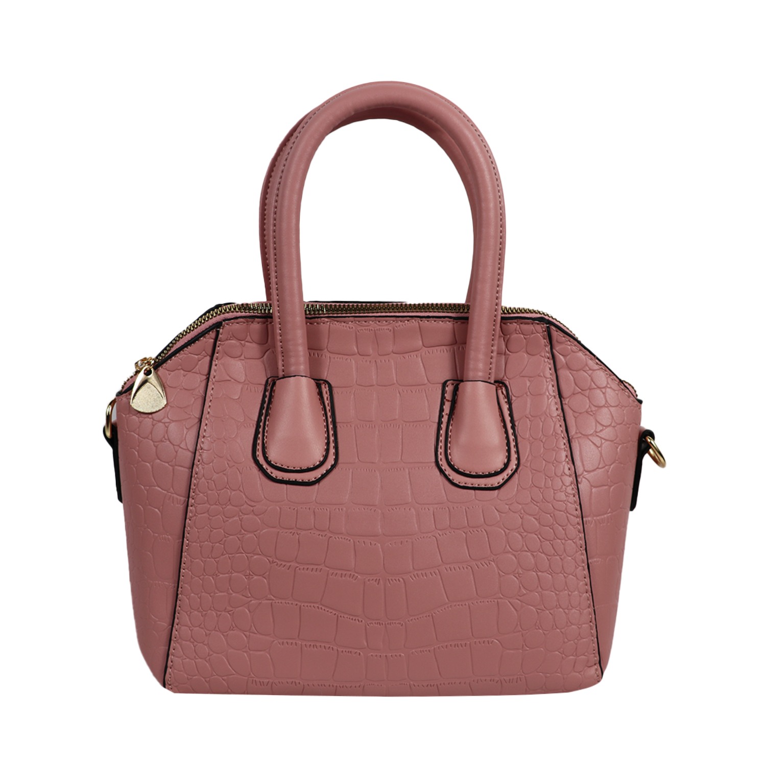 Pink Textured PU Structured Sling Bag with Quilted