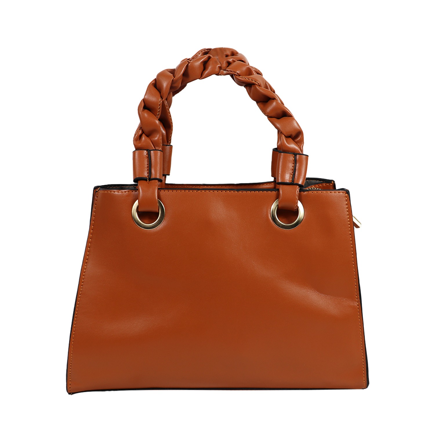 Brown Quilted Satchel Bag