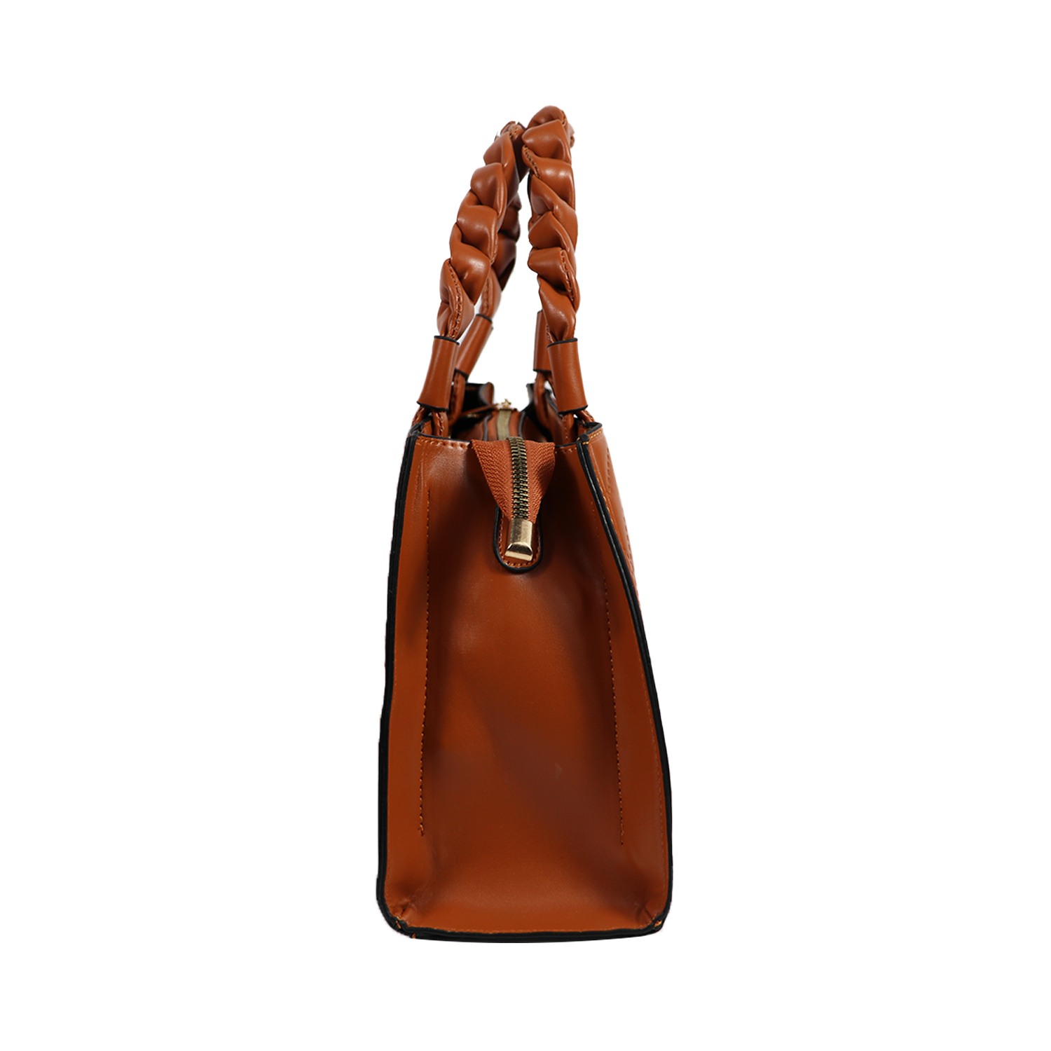Brown Quilted Satchel Bag