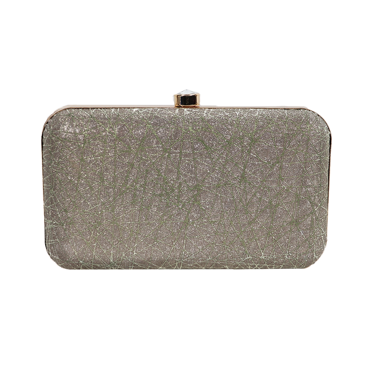 EMM | Silver- Grey Toned Shimmer Box Clutch
 1