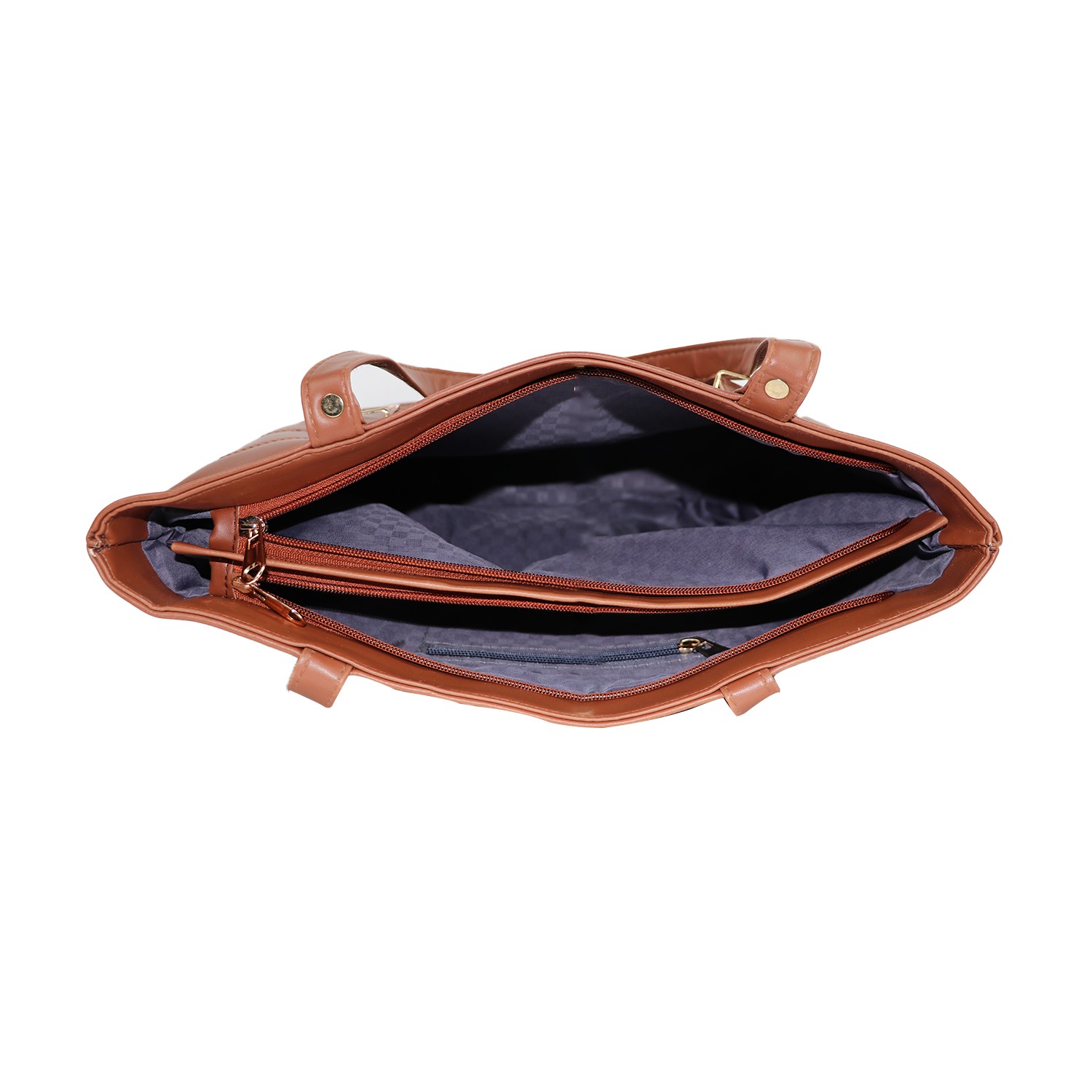 Brown Liner Textured Structured Shoulder Bag