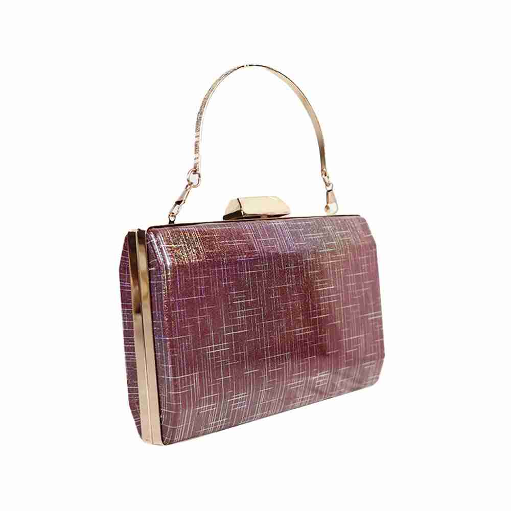 Stunning Maroon Geometric Print Box Clutch - Perfect For Bridal, Casual, Party, And Wedding Occasions