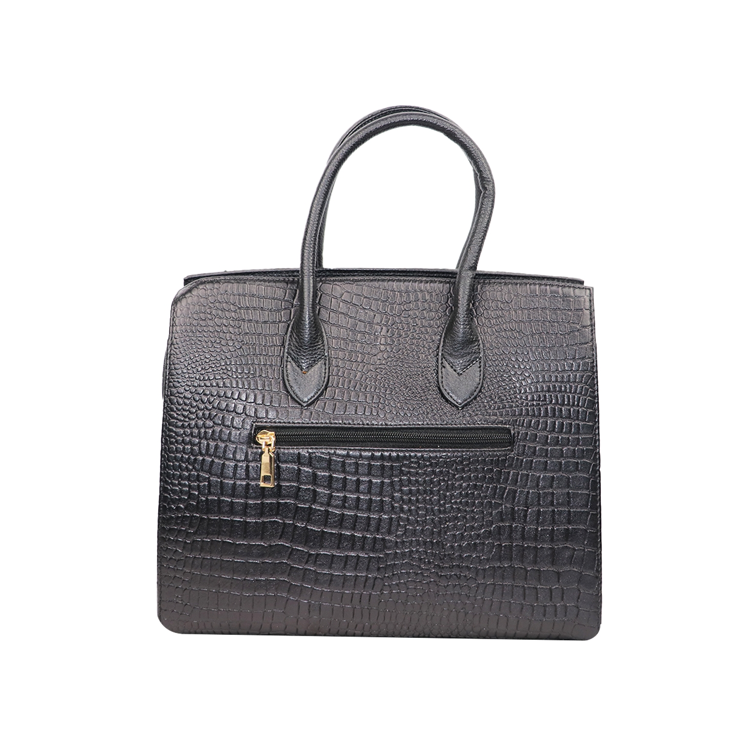 EMM | Women's Leather Crocodile Handbag Crossbody Bag for Women | Black 1