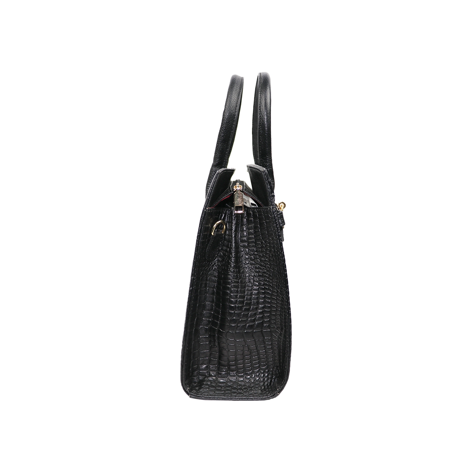 EMM | Women's Leather Crocodile Handbag Crossbody Bag for Women | Black 3