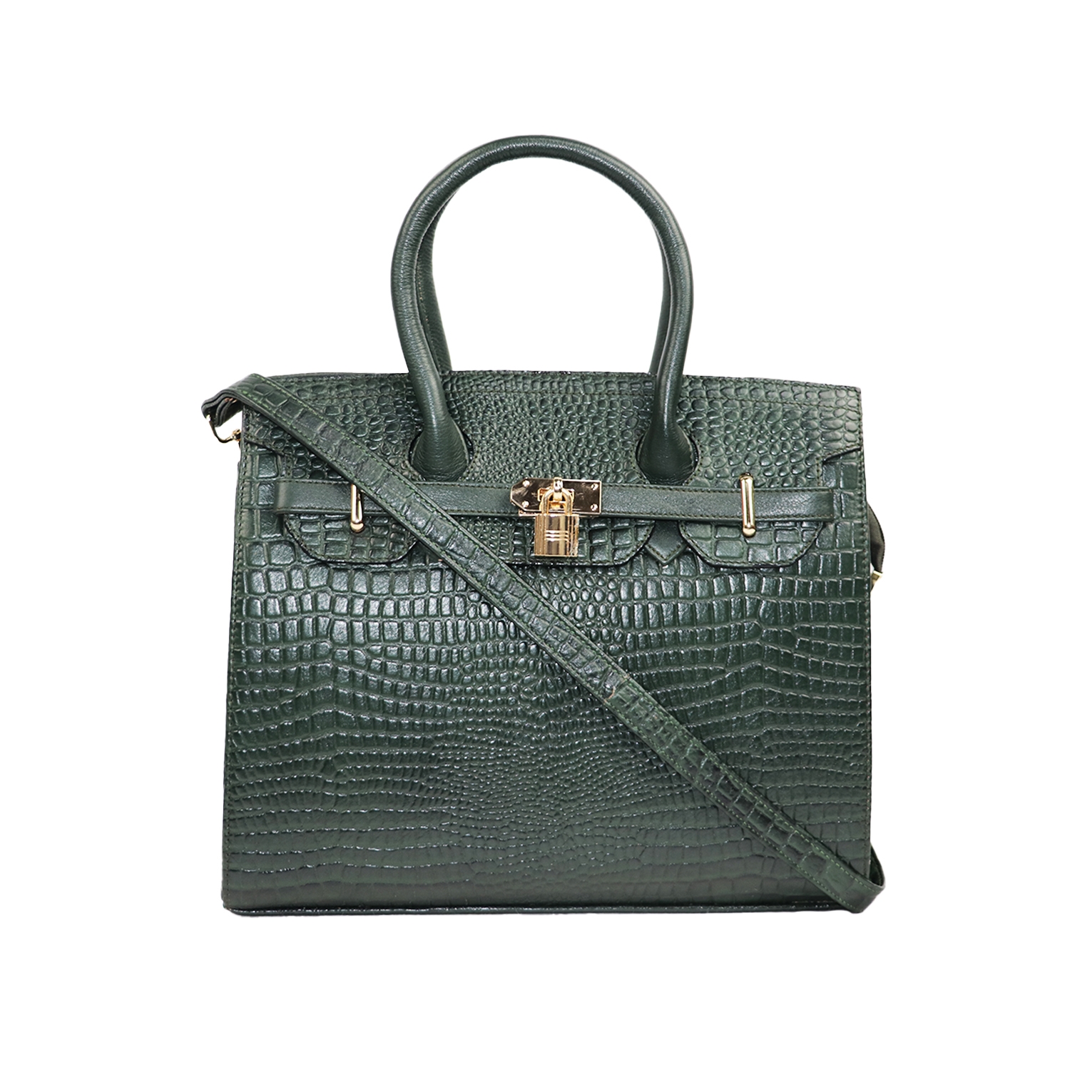 EMM | Women's Leather Crocodile Handbag Crossbody Bag for Women | Green 0