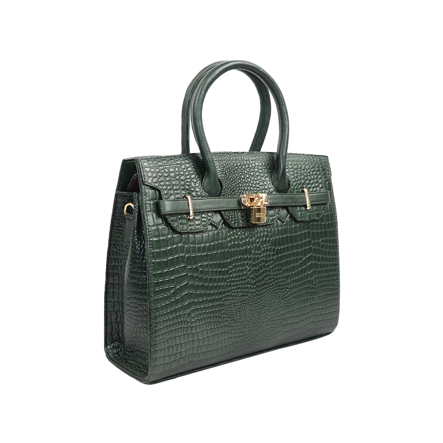 EMM | Women's Leather Crocodile Handbag Crossbody Bag for Women | Green 3
