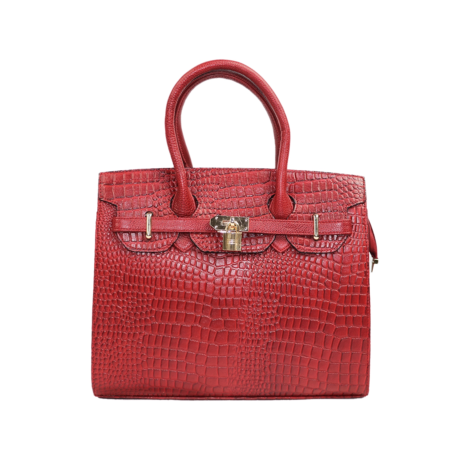 EMM | Women's Leather Crocodile Handbag Crossbody Bag for Women | Cherry Red 1