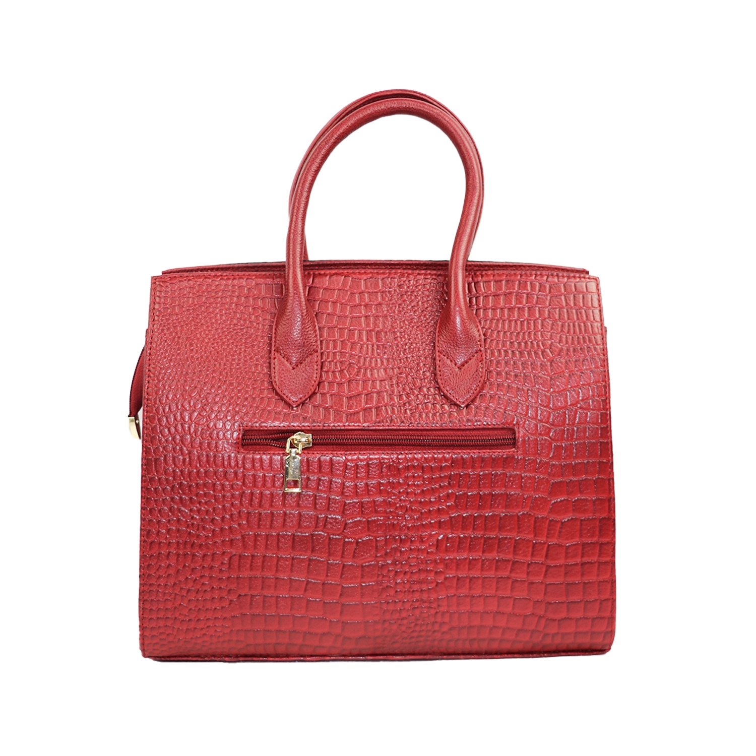EMM | Women's Leather Crocodile Handbag Crossbody Bag for Women | Cherry Red 2