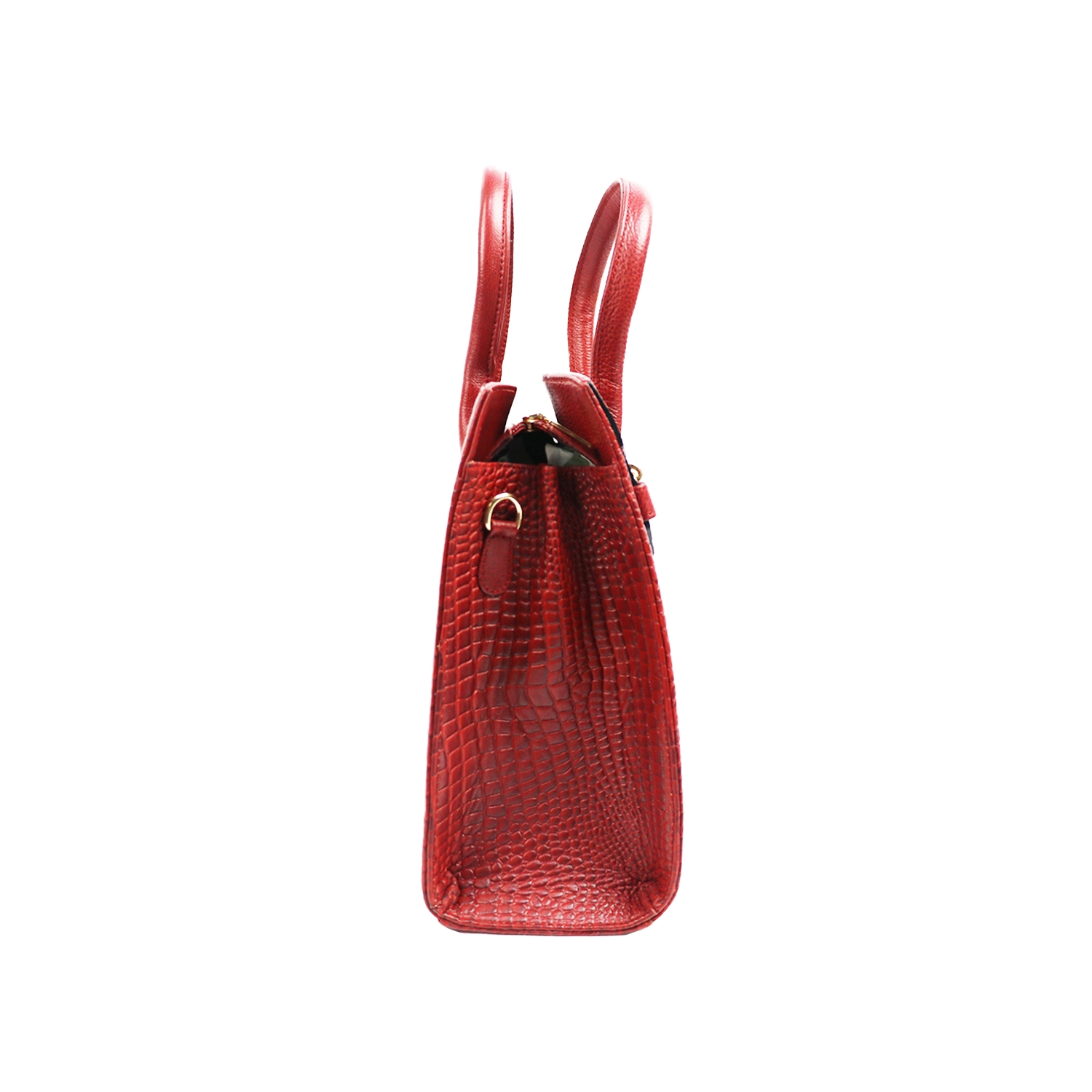 EMM | Women's Leather Crocodile Handbag Crossbody Bag for Women | Cherry Red 4