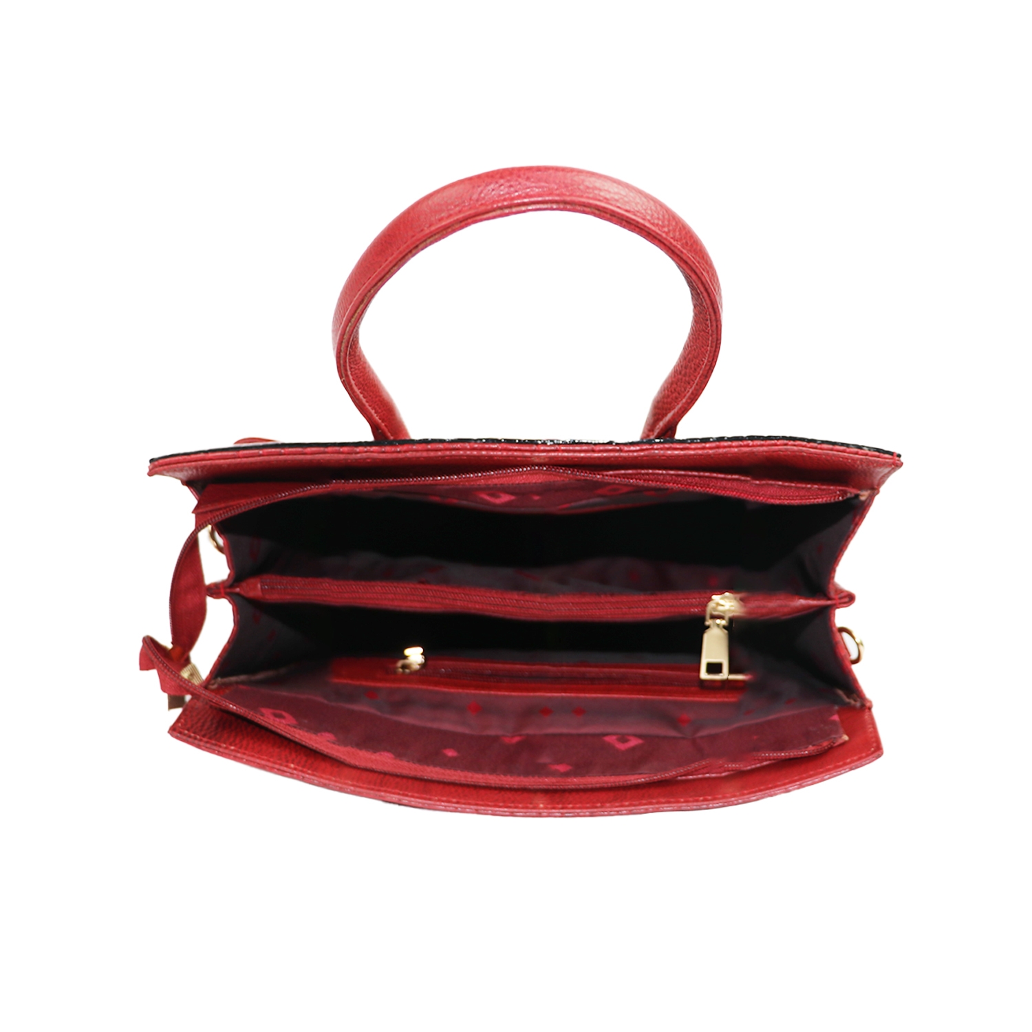 EMM | Women's Leather Crocodile Handbag Crossbody Bag for Women | Cherry Red 5