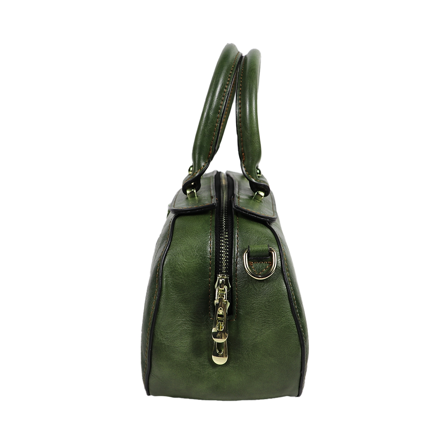 EMM | Green  Textured Leather Handheld Bag with Belt 2