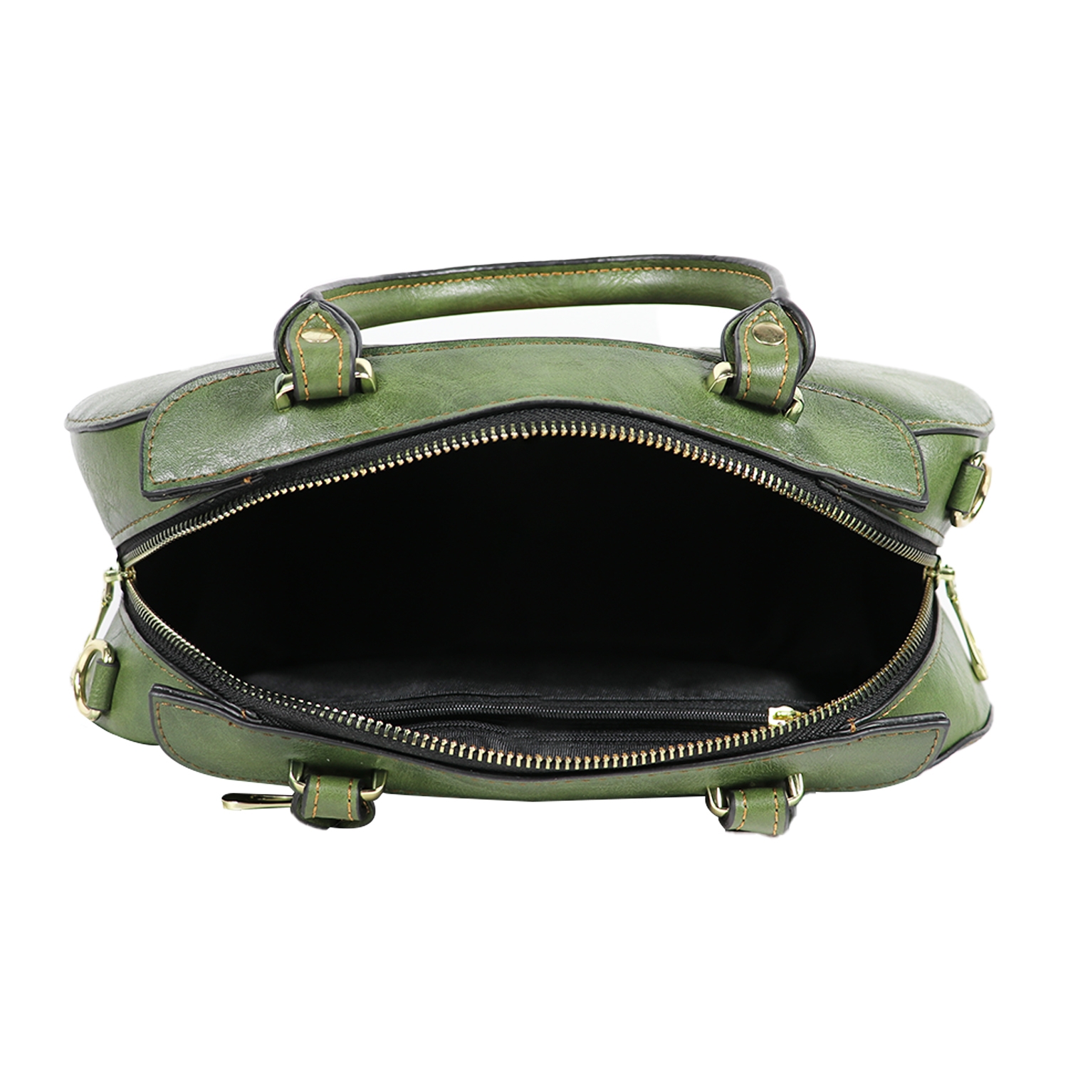 EMM | Green  Textured Leather Handheld Bag with Belt 5