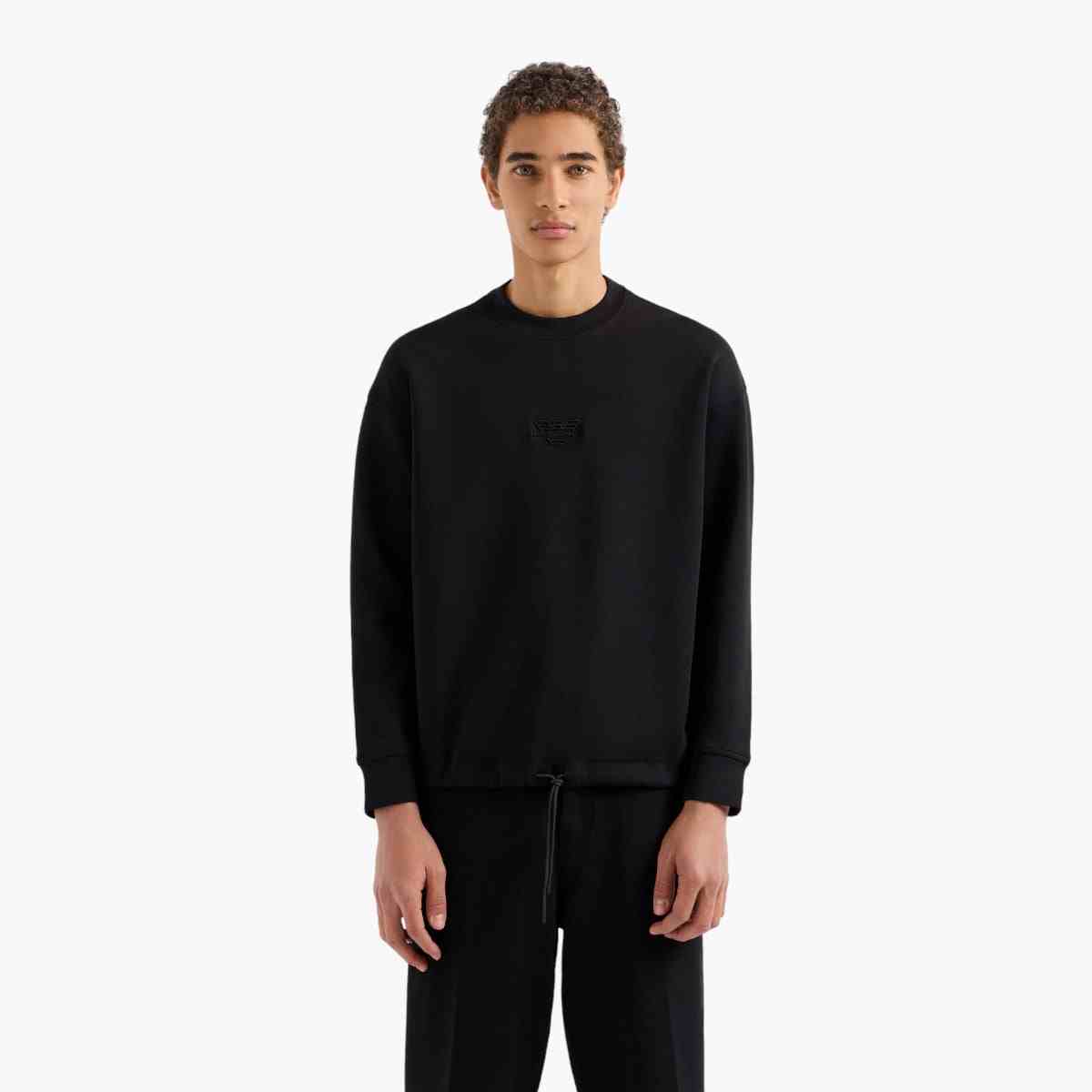 Regular Fit Crewneck Sweatshirt With Micro Embossed Logo