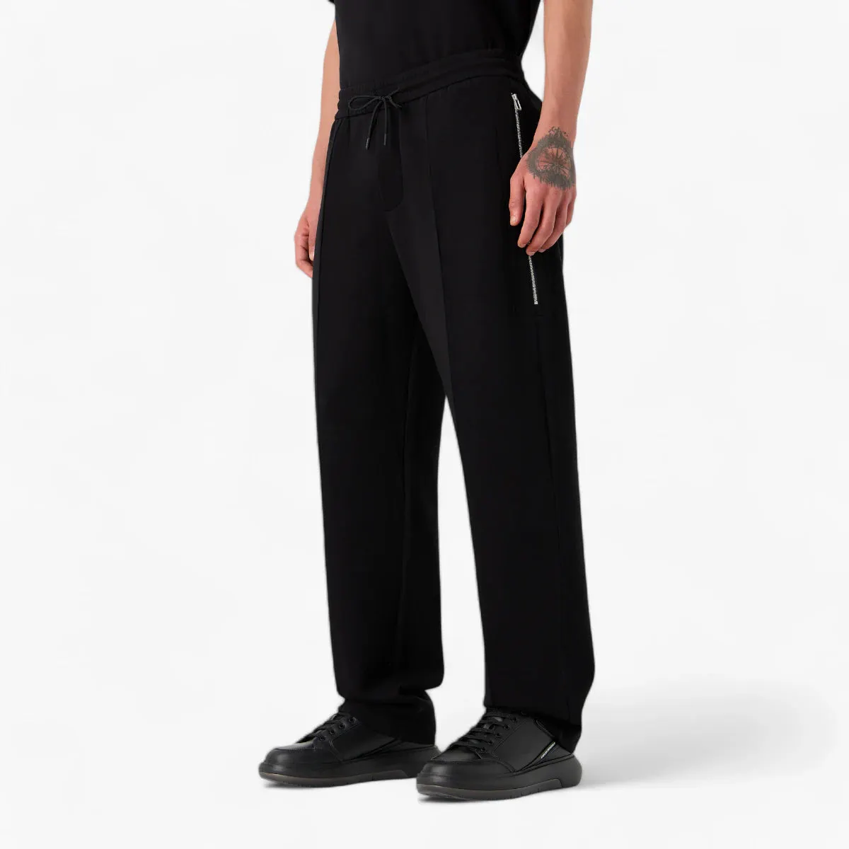 Cotton Regular Fit Trousers With Decorative Seam