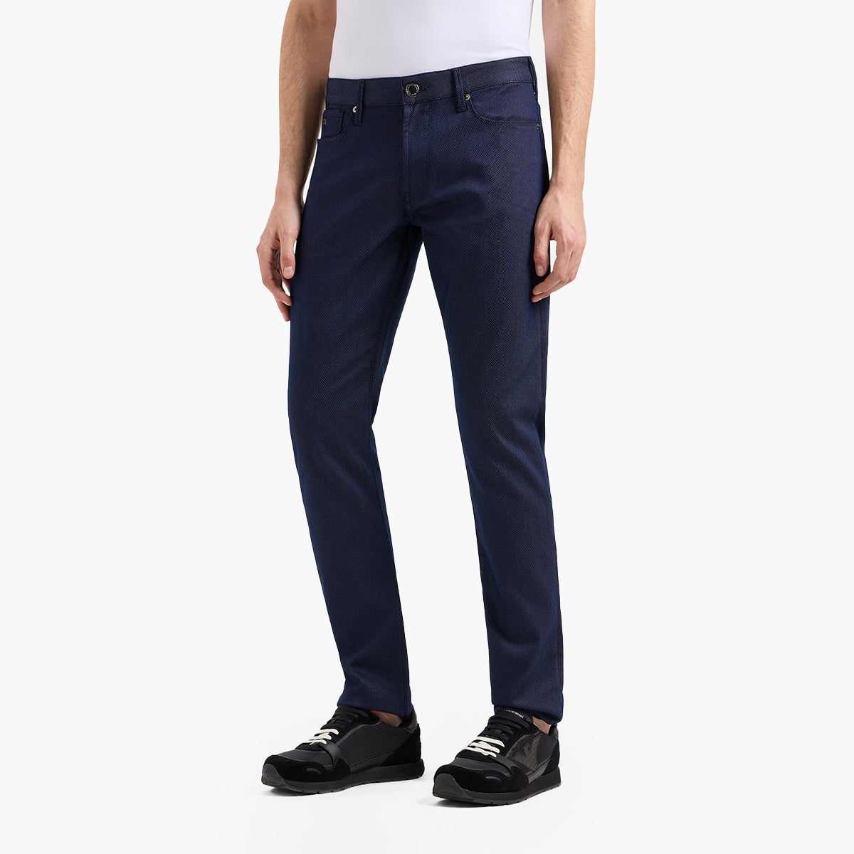 J06 Slim Fit Stretch Denim With Micro Dots