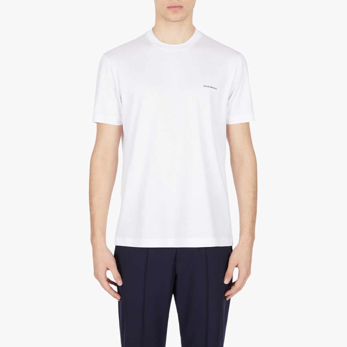 Crewneck T-Shirt With Micro Logo Lettering