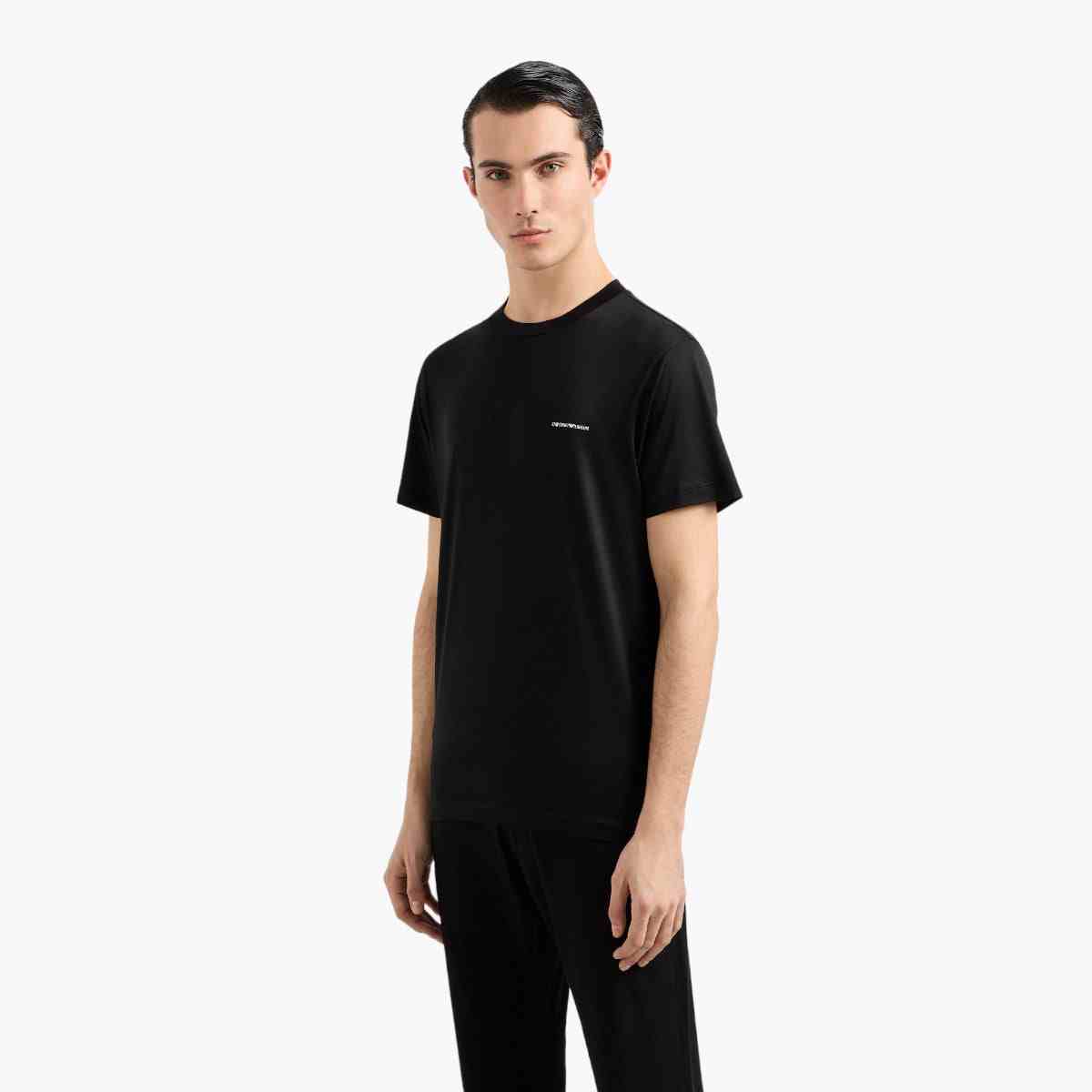 Crewneck T-Shirt With Micro Logo Lettering