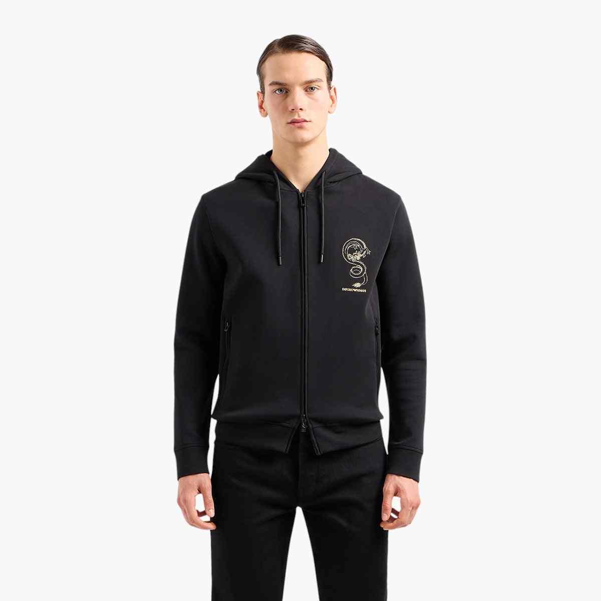 Cotton Blend Hooded Sweatshirt With Embroidery