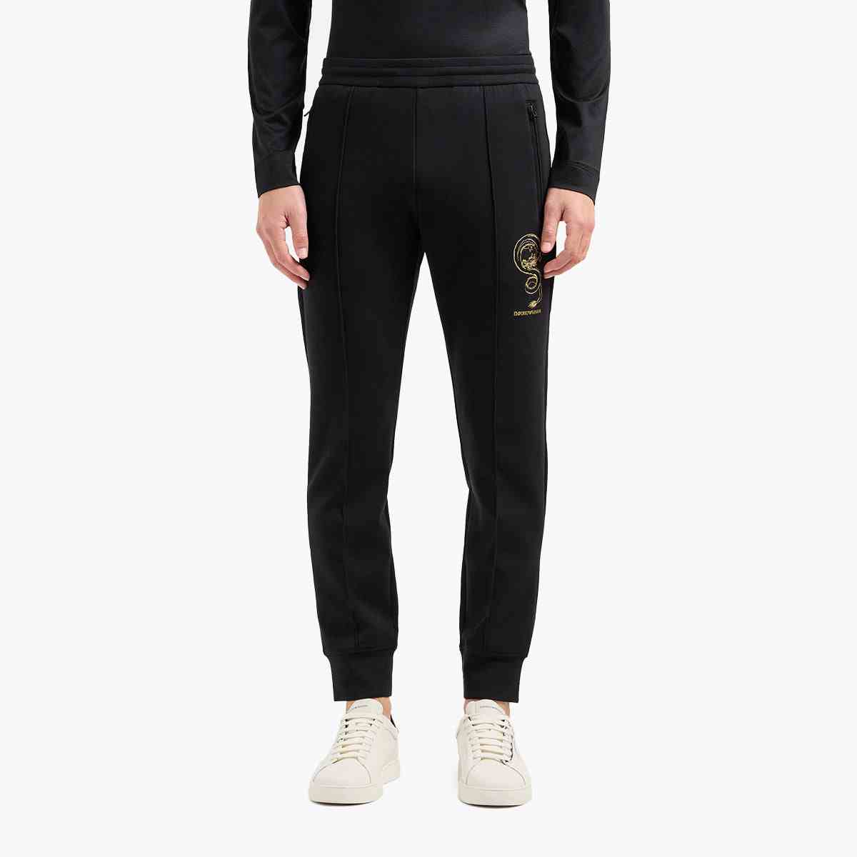 Jersey Joggers With Embroidery