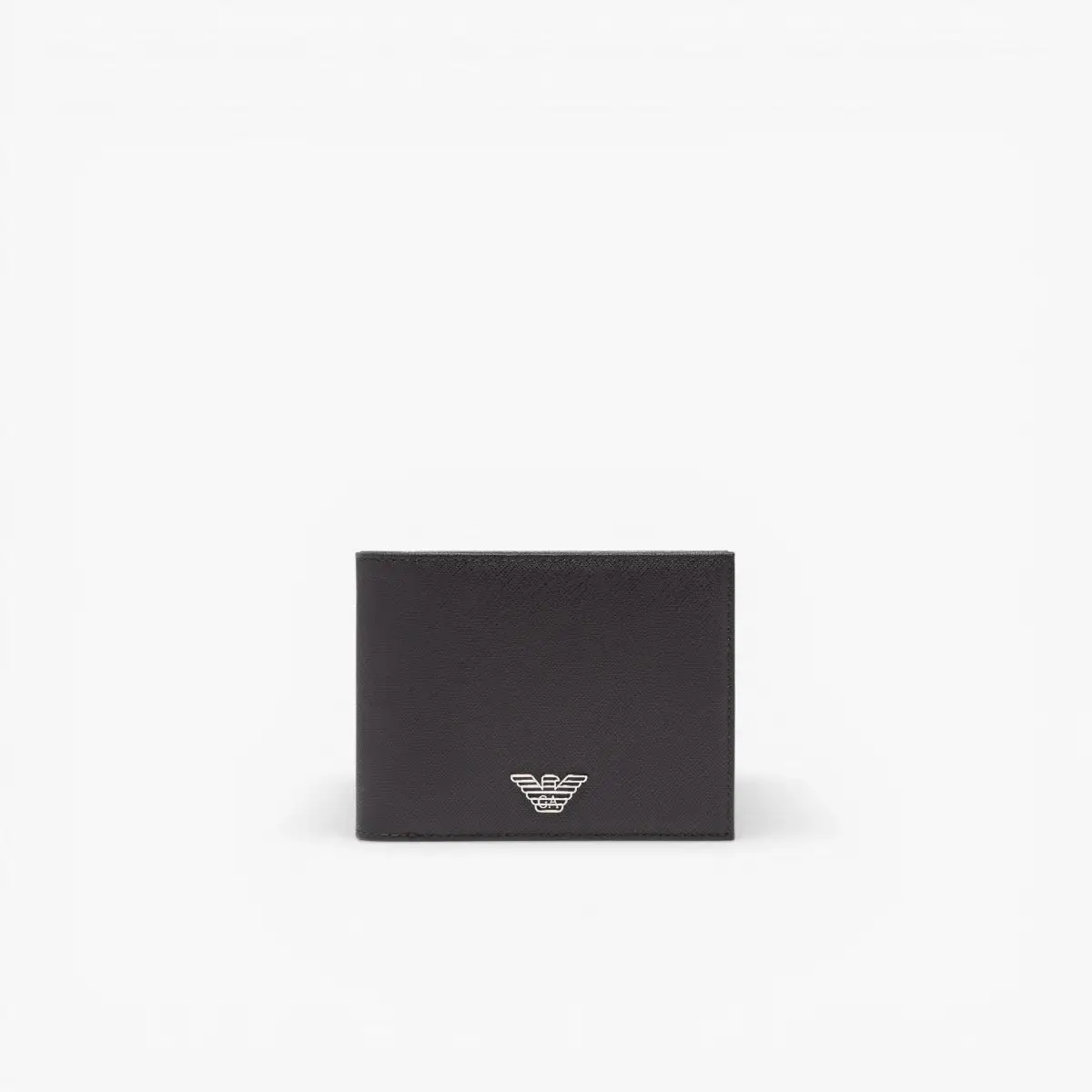 Leather Bifold Wallet With Metal Eagle Plate