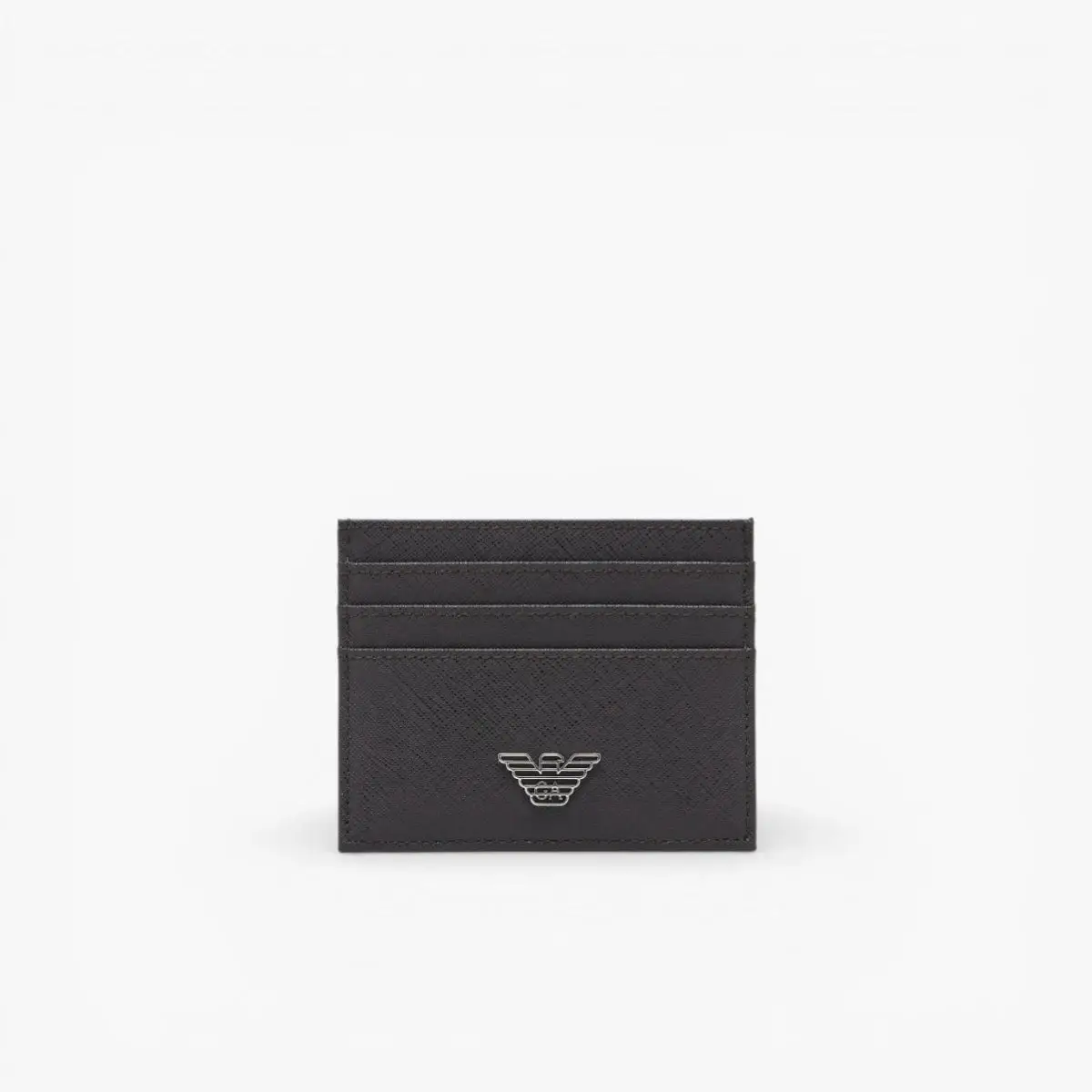 Leather Card Holder With Metal Eagle Plate