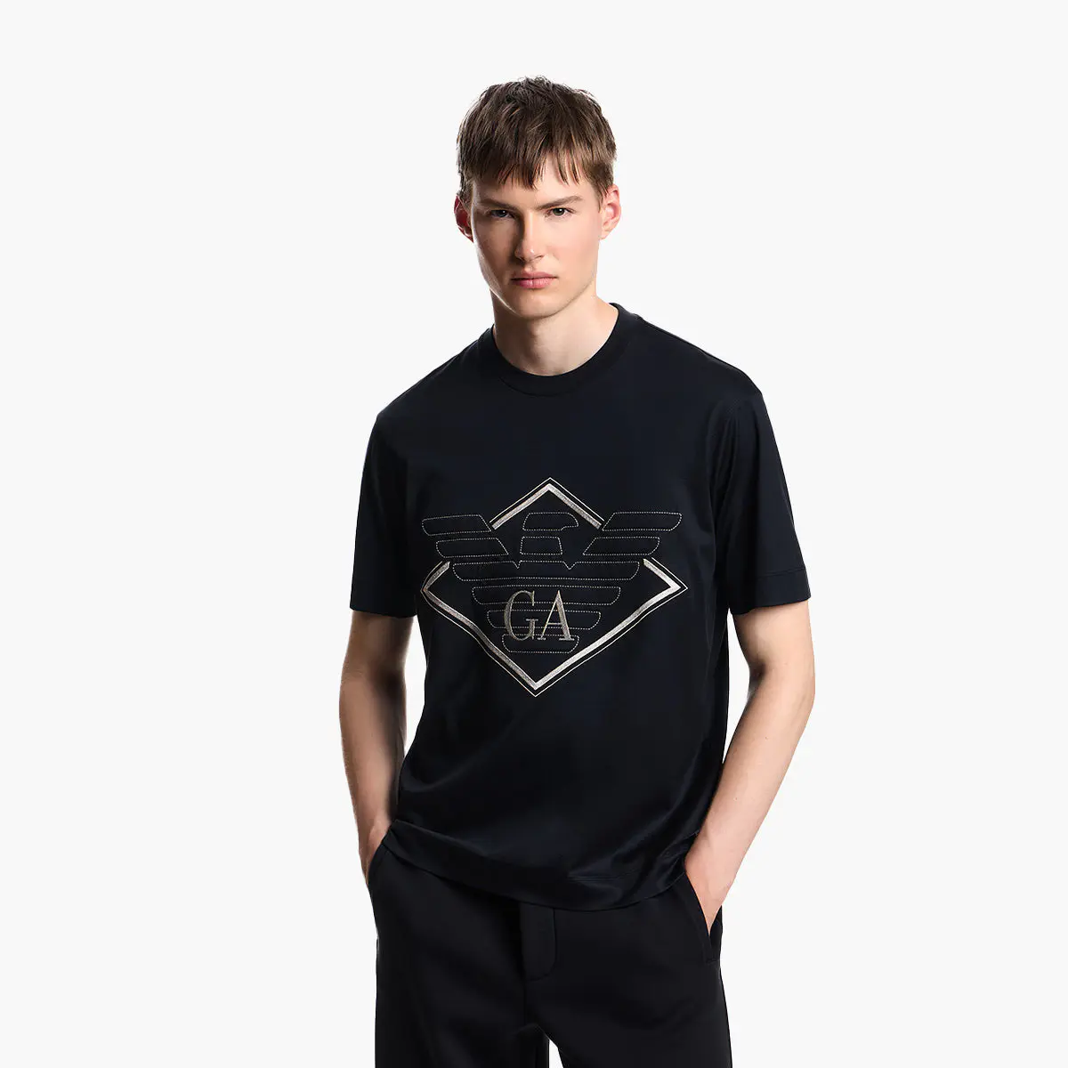 Asv T-Shirt With Oversized Embroidered Eagle Logo