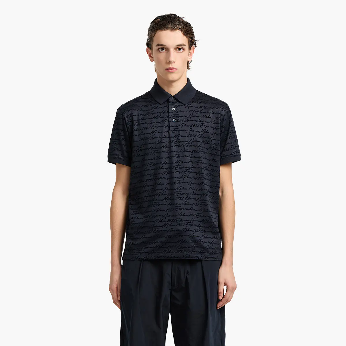 Asv All-Over Flocked Logo Polo Shirt