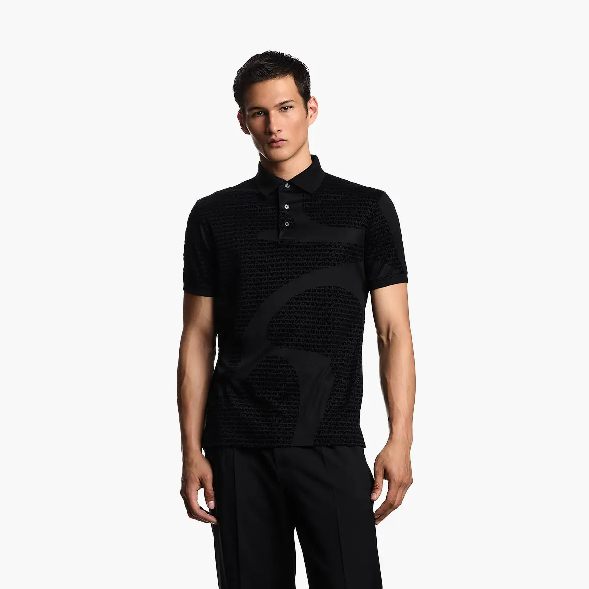 Asv All-Over Flocked Logo Polo Shirt