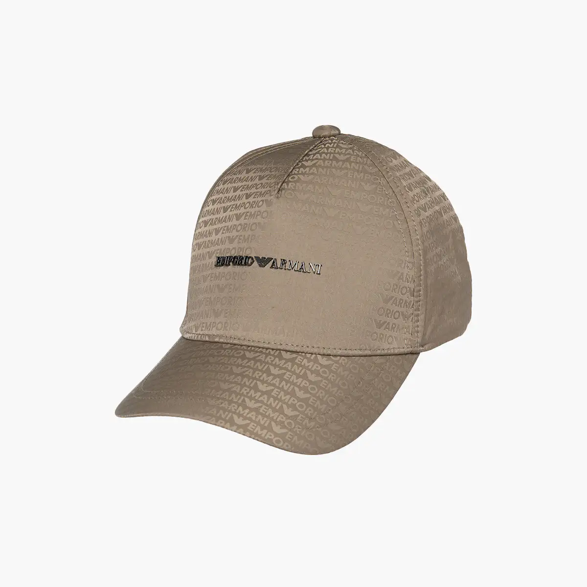 All-Over Jacquard Logo Baseball Cap With Metal Plate Logo