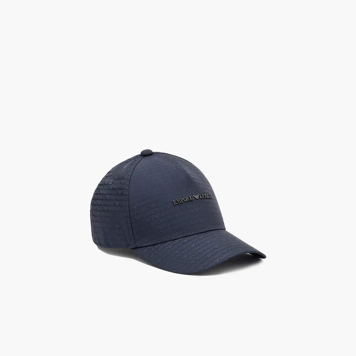 All-Over Jacquard Logo Baseball Cap With Metal Plate Logo
