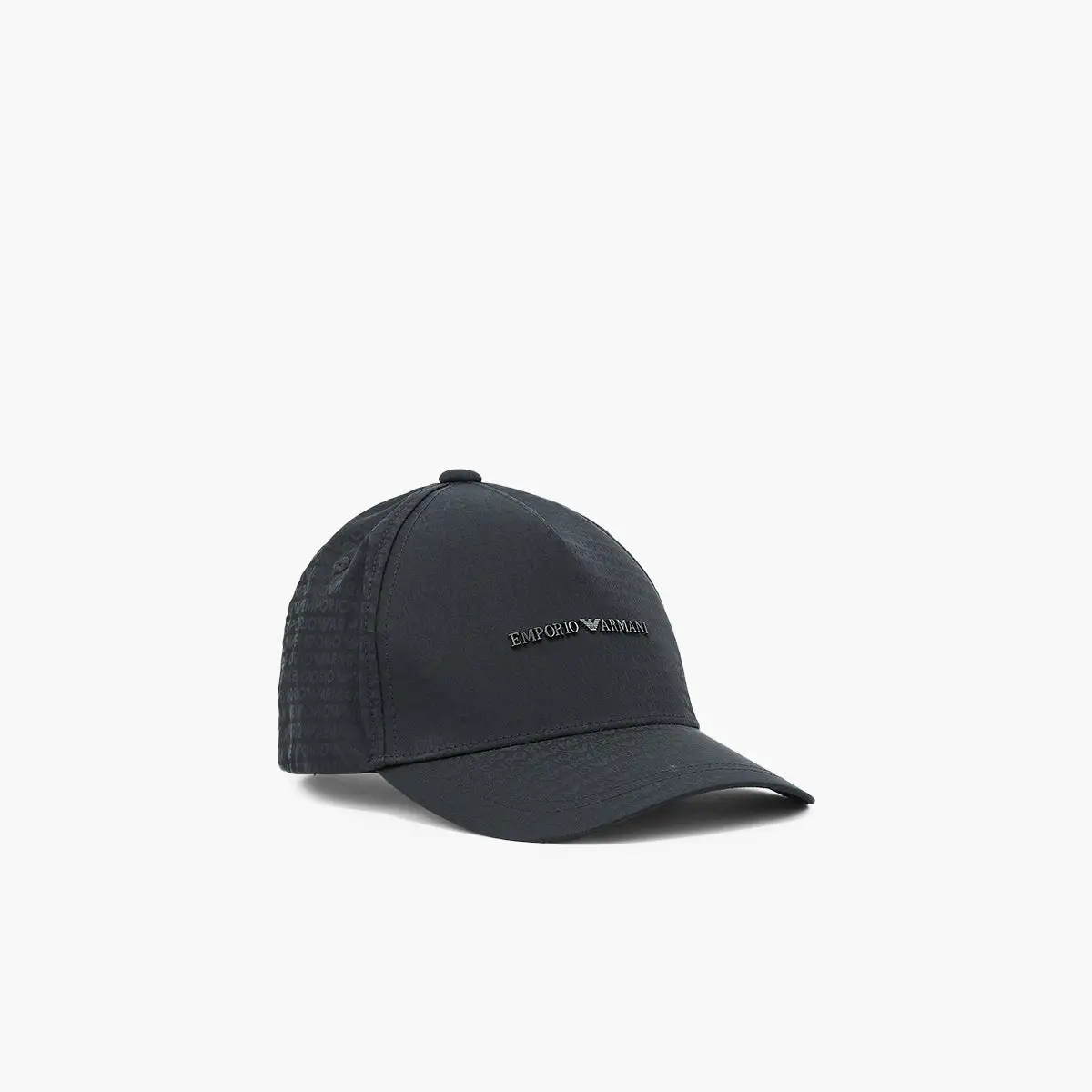 All-Over Jacquard Logo Baseball Cap With Metal Plate Logo