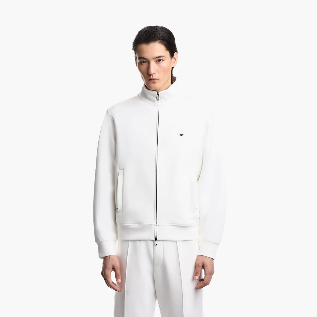Full-Zip Sweatshirt With Embroidered Eagle Logo