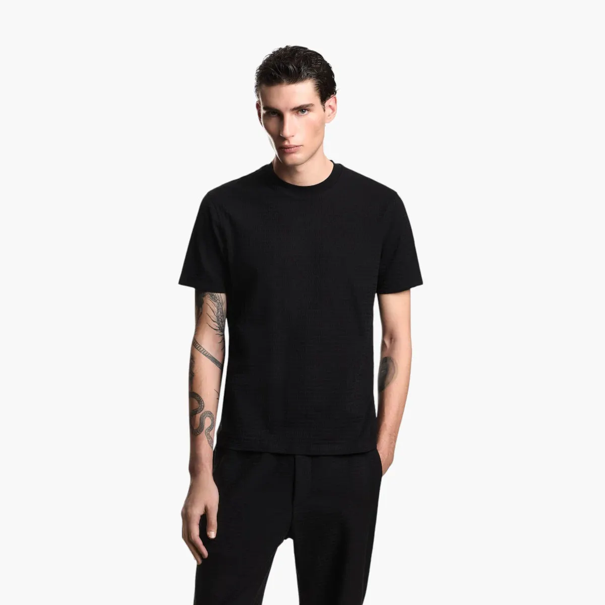 All-Over Logo Cotton Jacquard T-Shirt