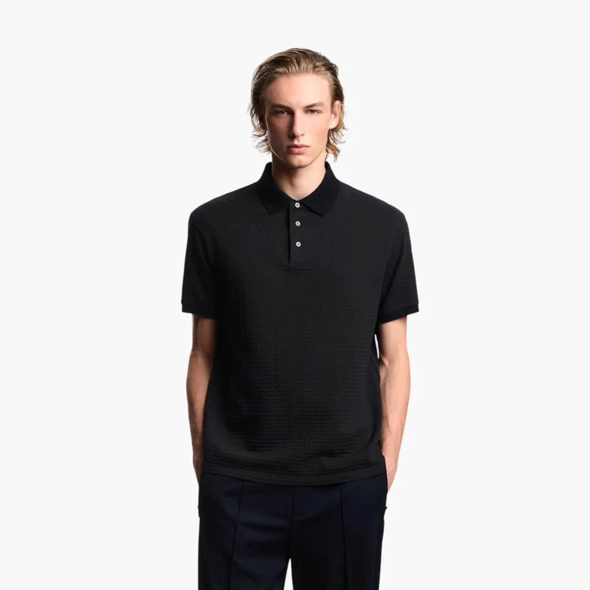 All-Over Logo Cotton Jacquard Polo Shirt