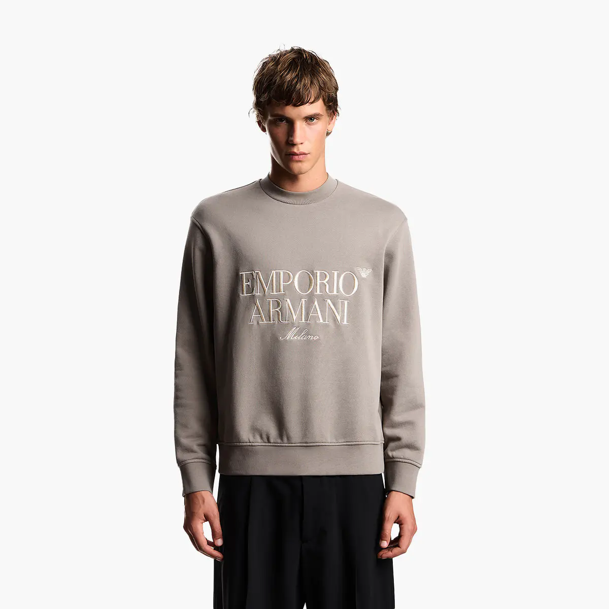 Regular Fit Cotton Sweatshirt With Embroidered Logo
