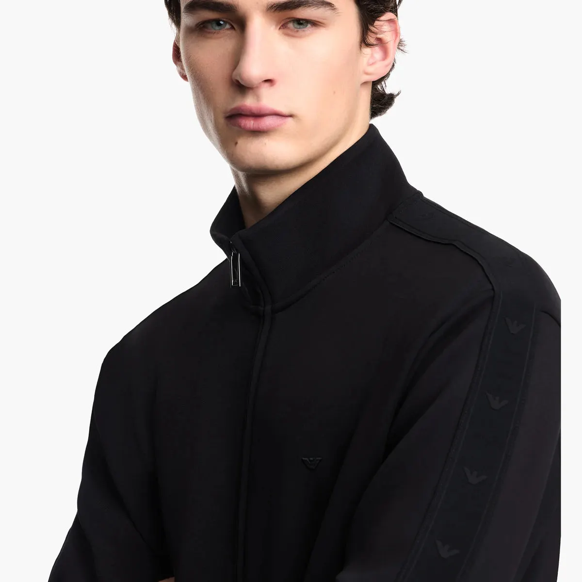 FULL-ZIP SWEATSHIRT WITH EAGLE LOGO TAPE